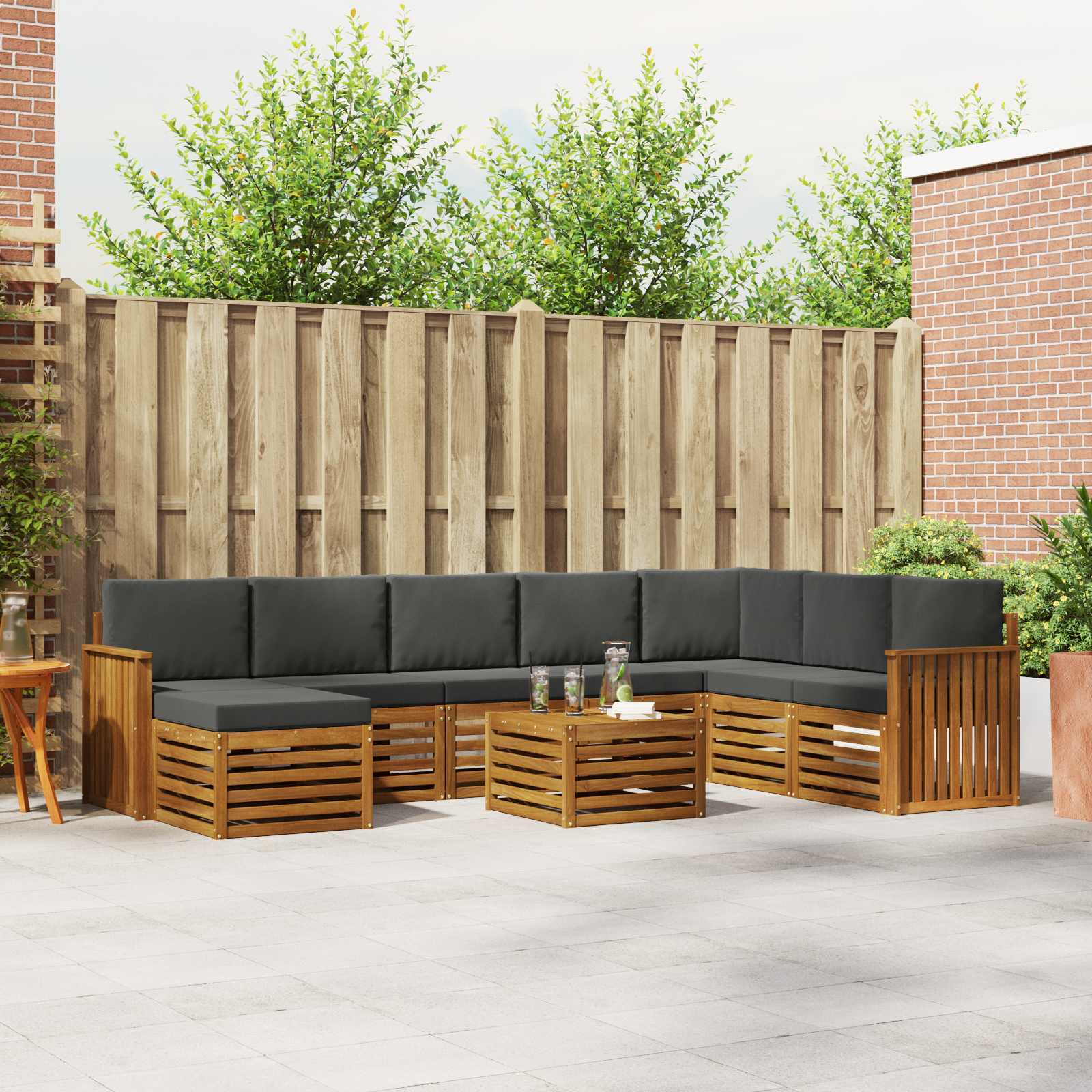 vidaXL Sofa-Sets Naturel Massief Acaciahout