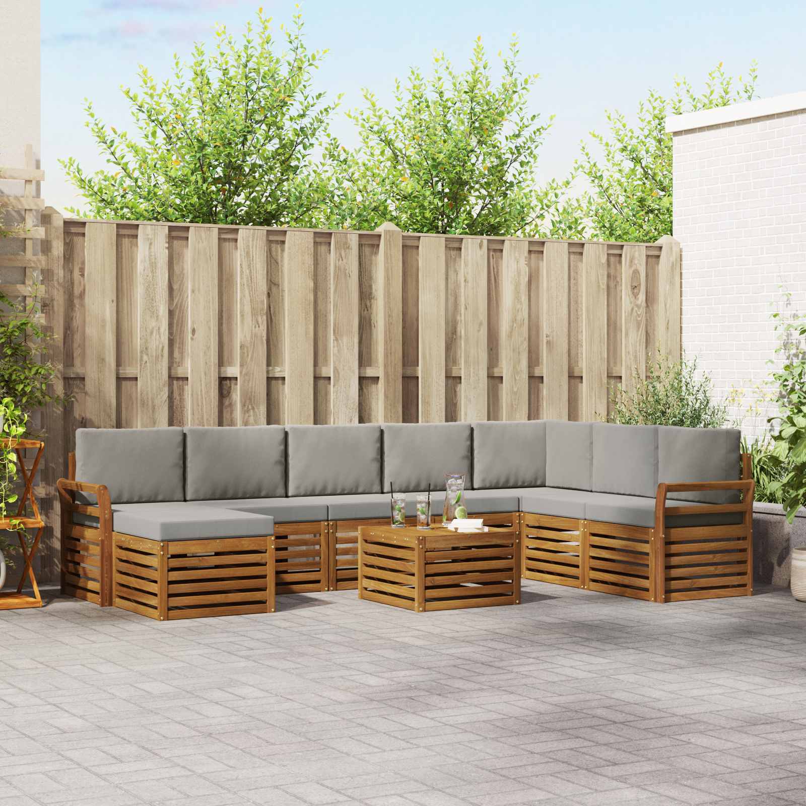 vidaXL Sofa-Sets Naturel Massief Acaciahout