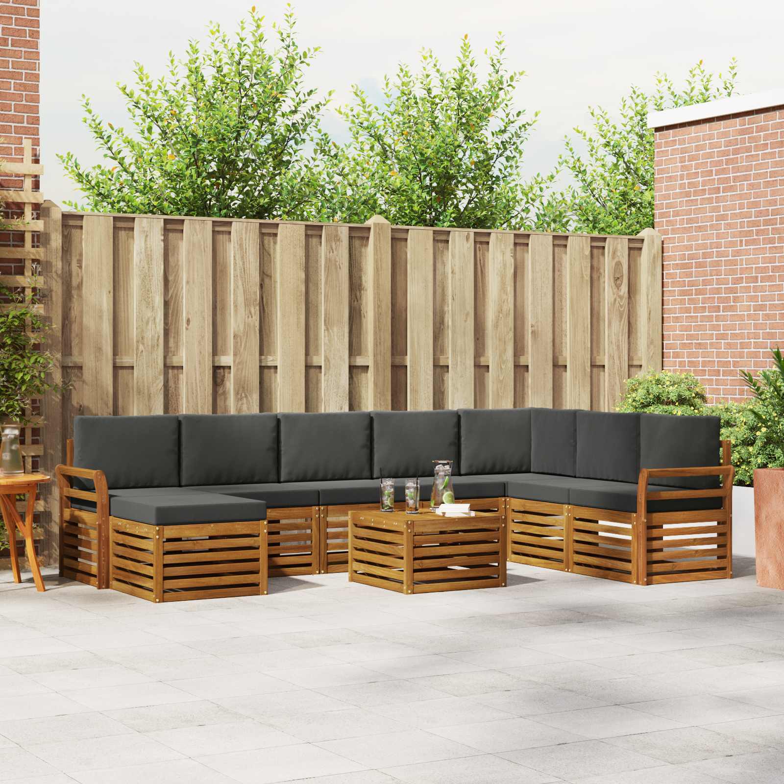vidaXL Sofa-Sets Naturel Massief Acaciahout