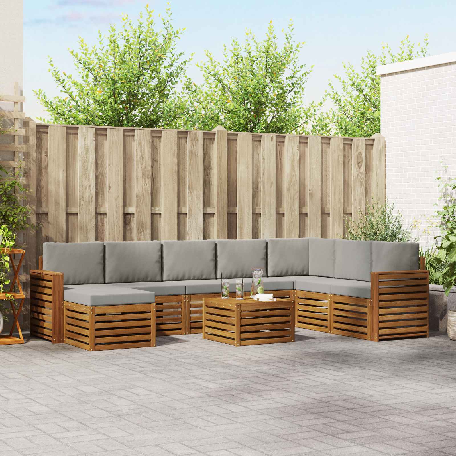 vidaXL Sofa-Sets Naturel Massief Acaciahout