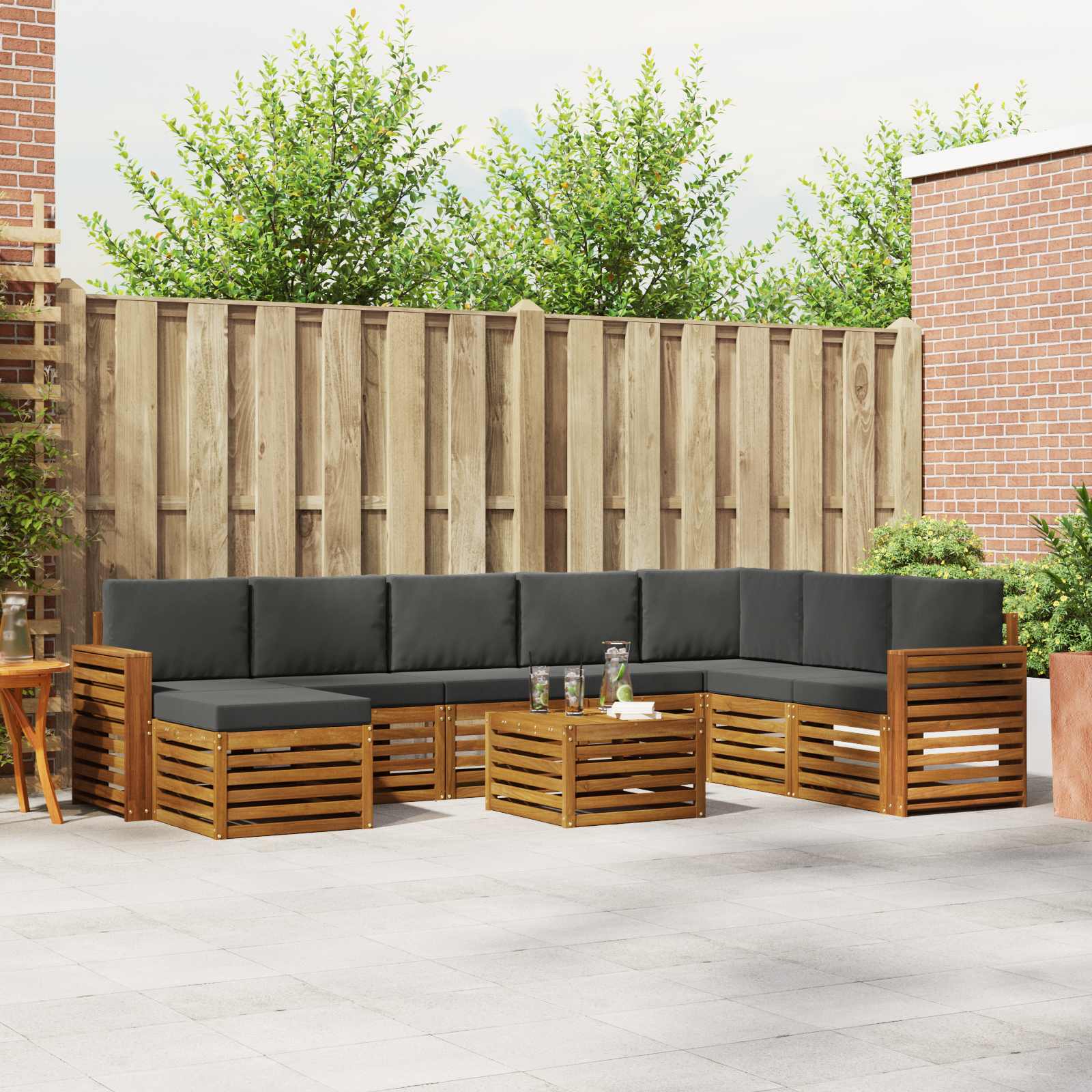 vidaXL Sofa-Sets Naturel Massief Acaciahout
