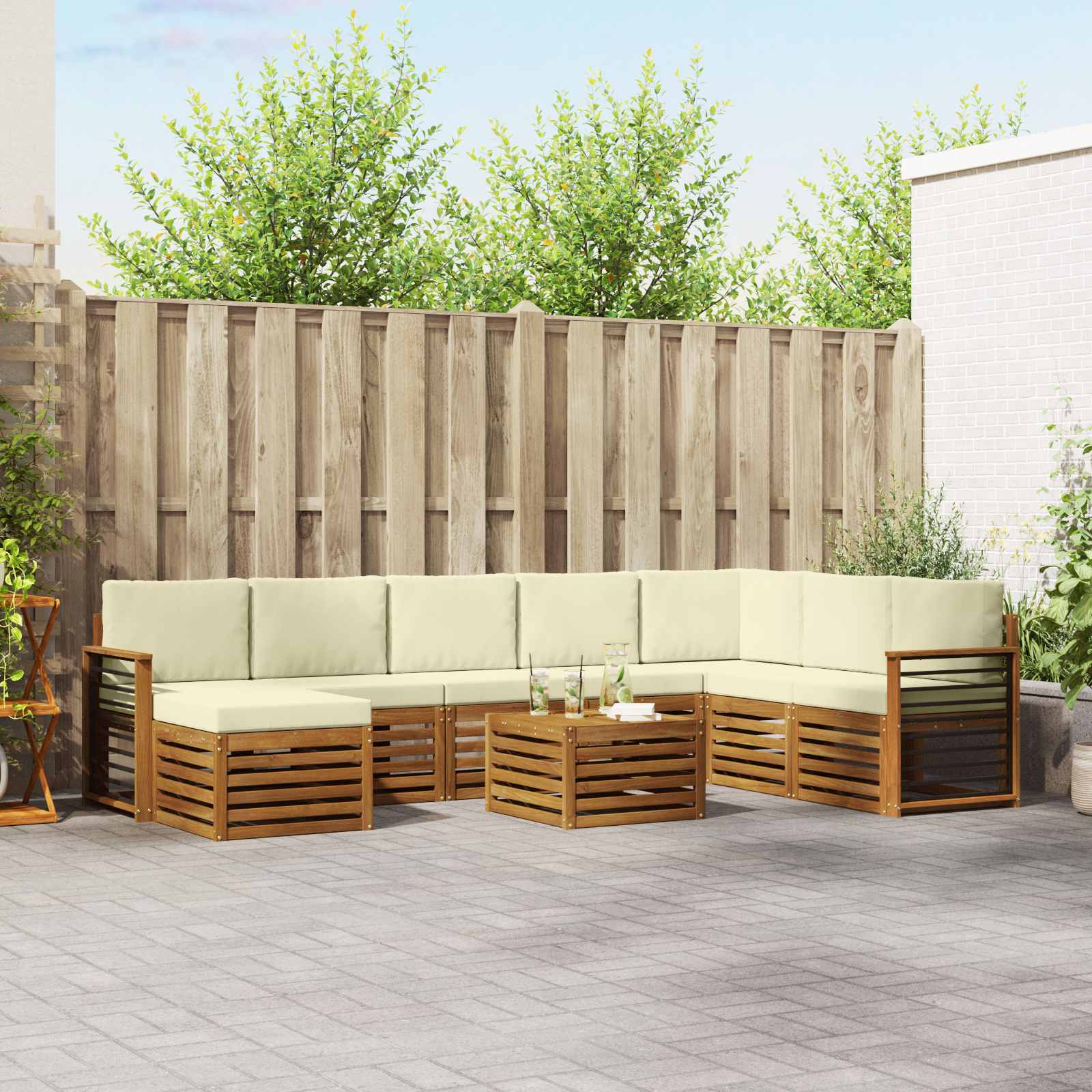 vidaXL Sofa-Sets Naturel Massief Acaciahout