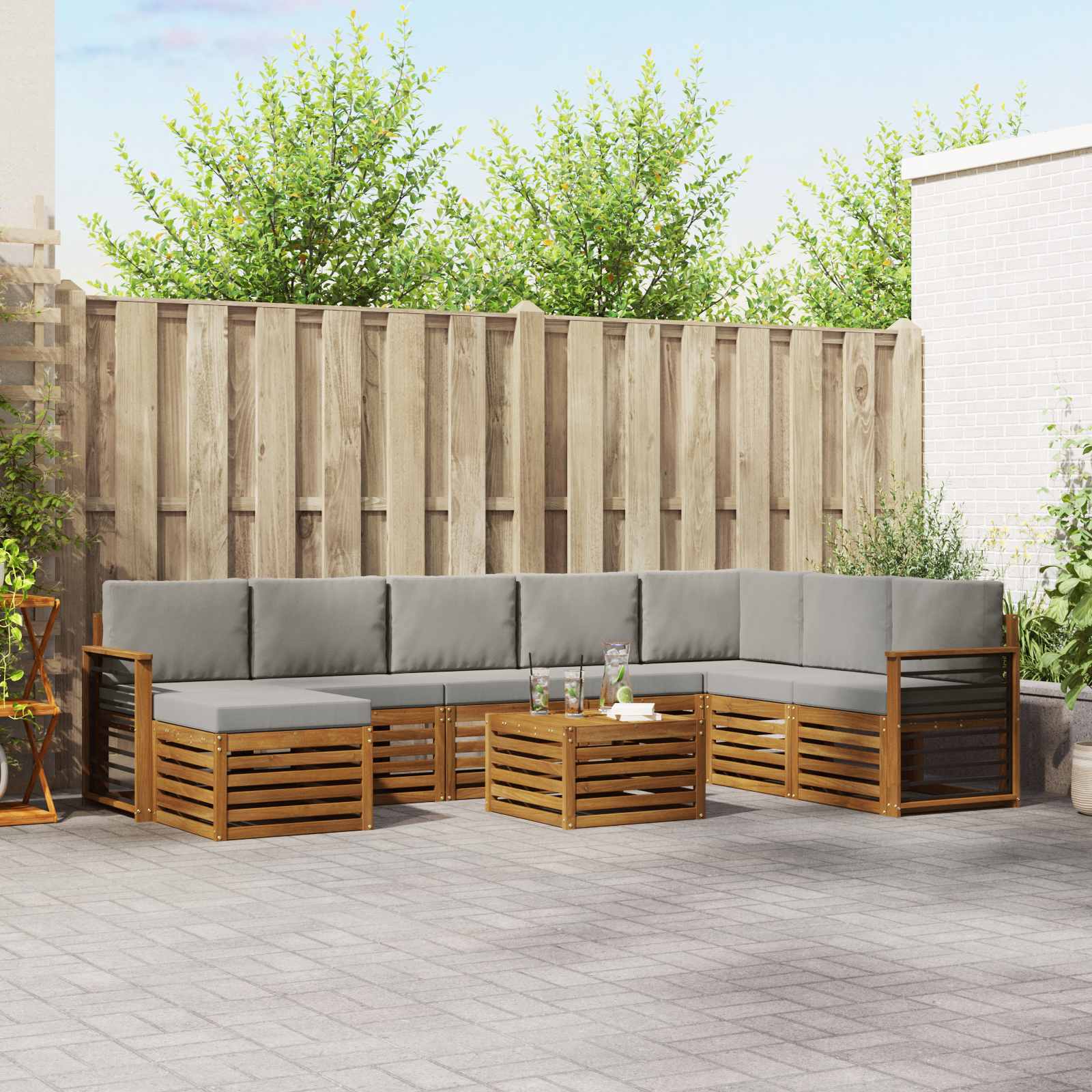 vidaXL Sofa-Sets Naturel Massief Acaciahout