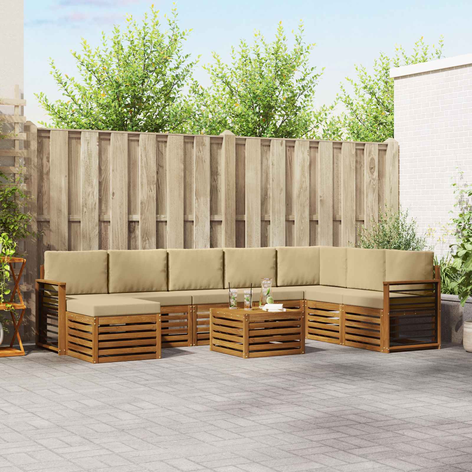 vidaXL Sofa-Sets Naturel Massief Acaciahout