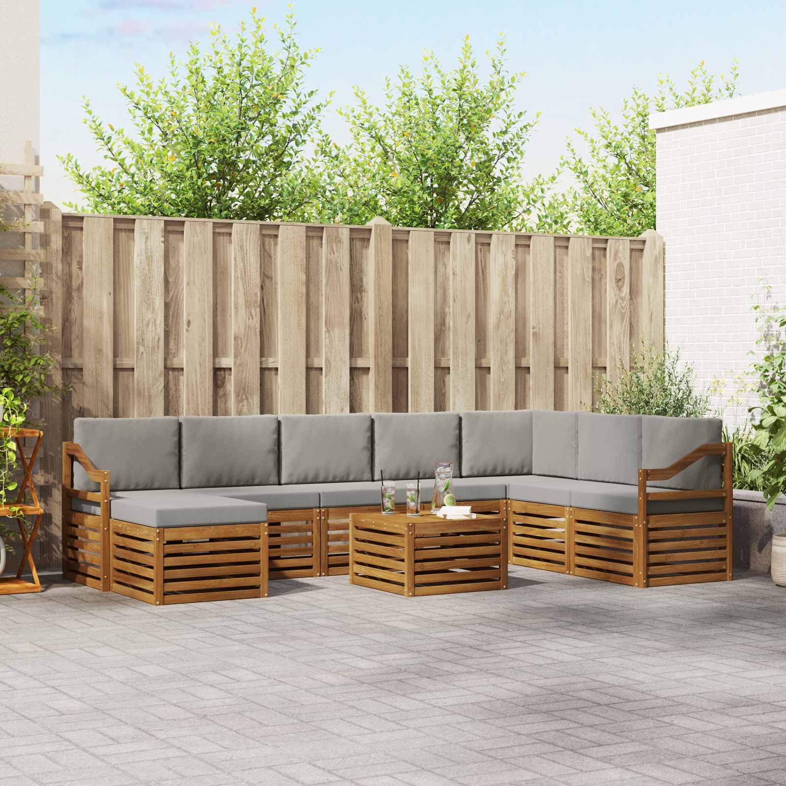 vidaXL Sofa-Sets Naturel Massief Acaciahout