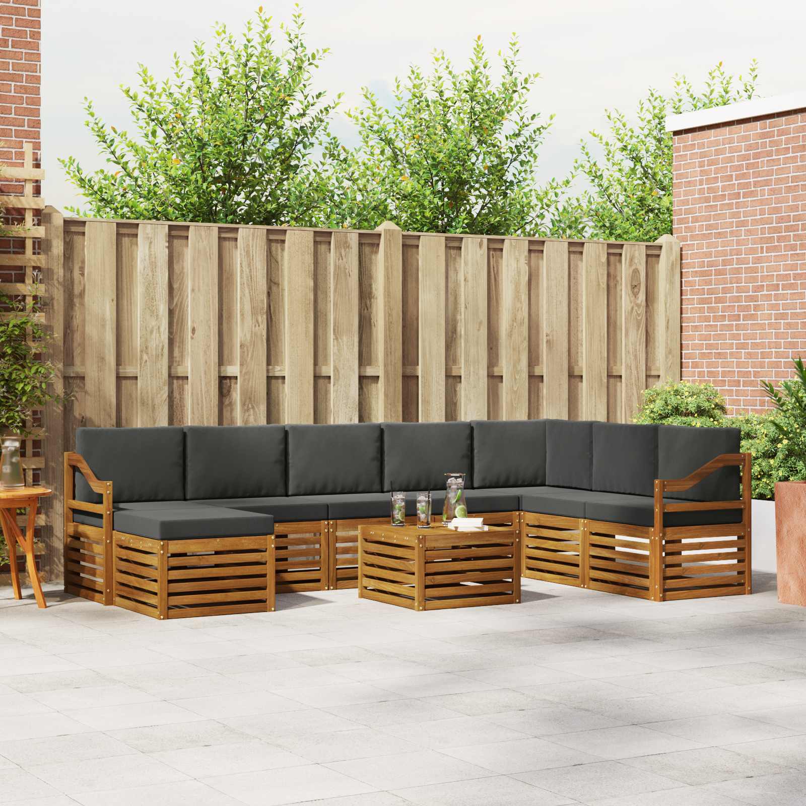 vidaXL Sofa-Sets Naturel Massief Acaciahout