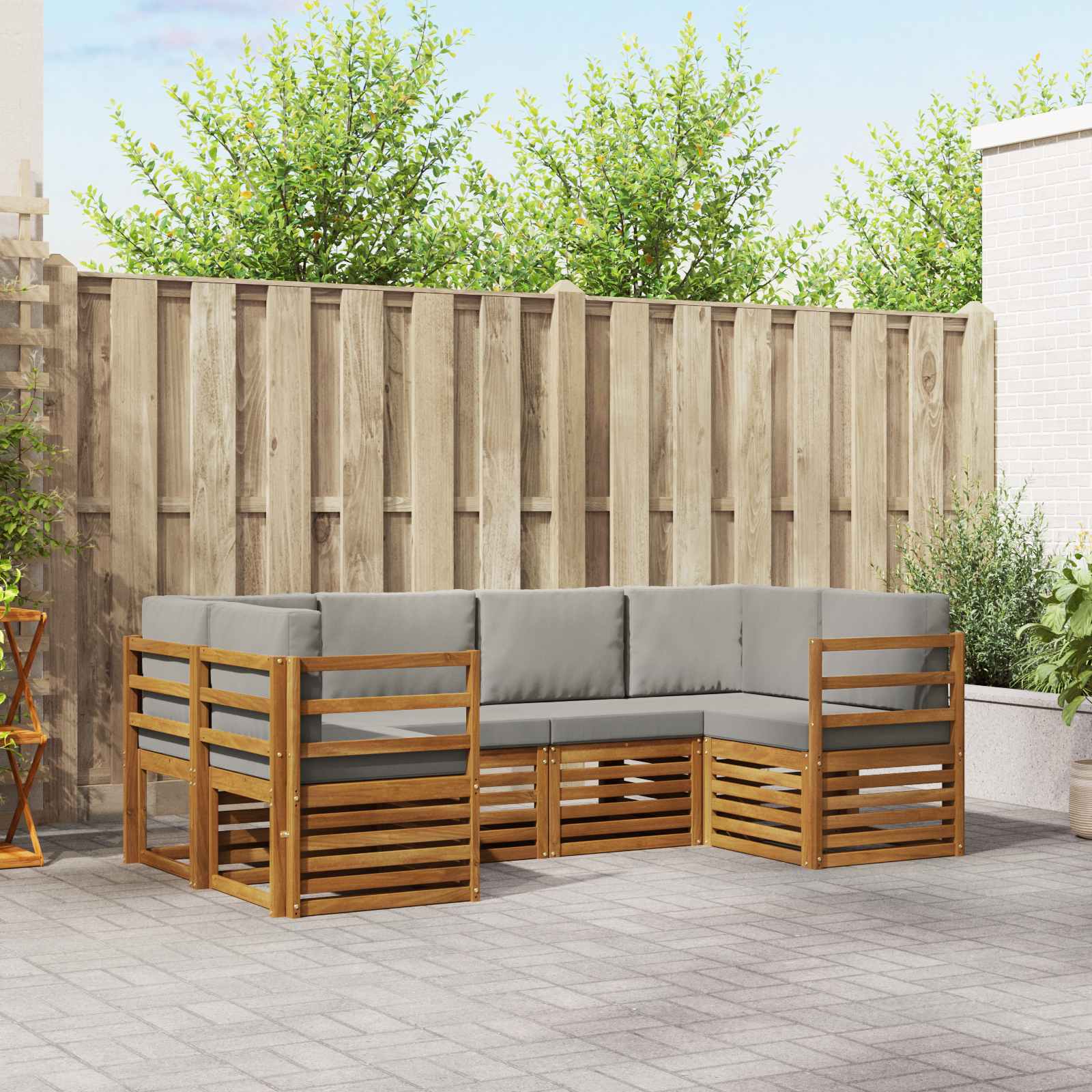 vidaXL Sofa-Sets 6 pcs Naturel Massief Acaciahout