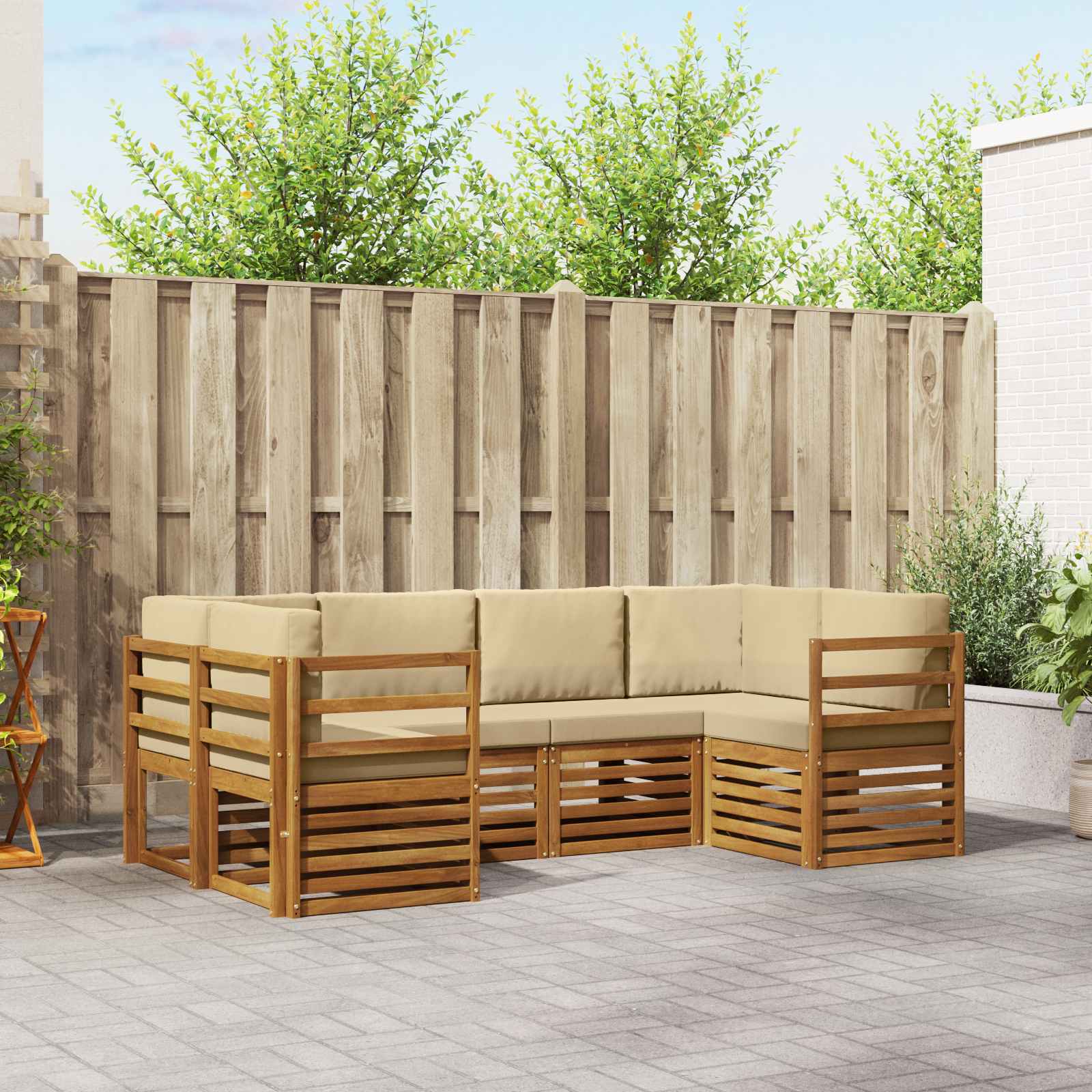 vidaXL Sofa-Sets 6 pcs Naturel Massief Acaciahout