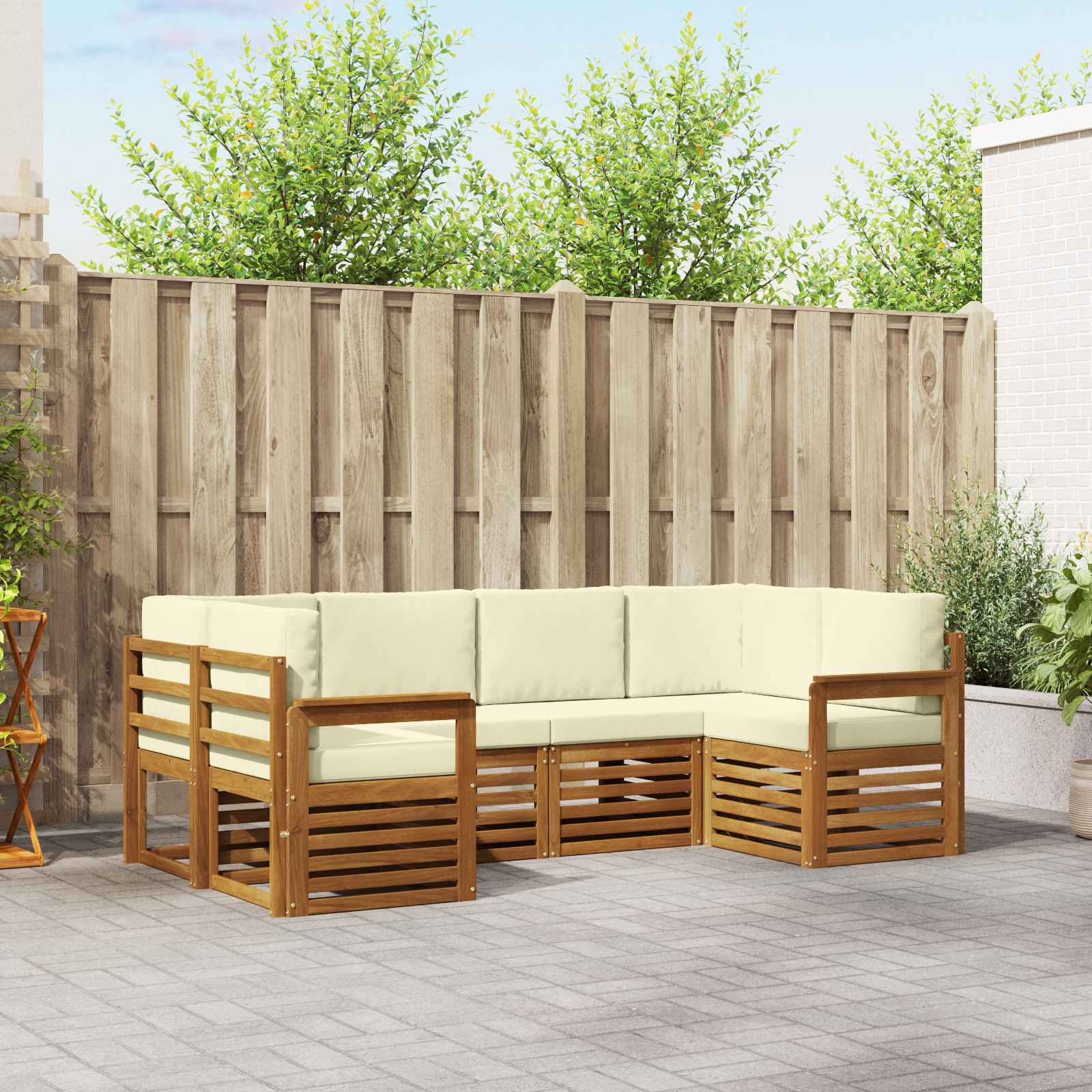 vidaXL Sofa-Sets 6 pcs Naturel Massief Acaciahout