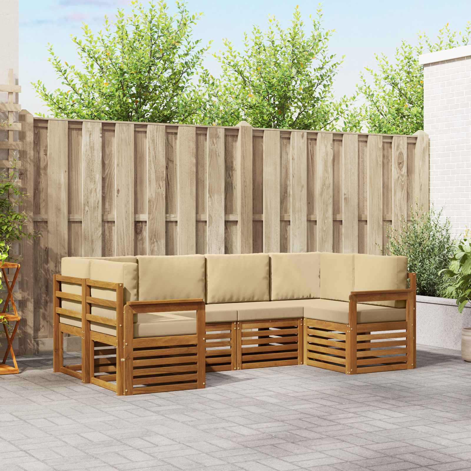vidaXL Sofa-Sets 6 pcs Naturel Massief Acaciahout
