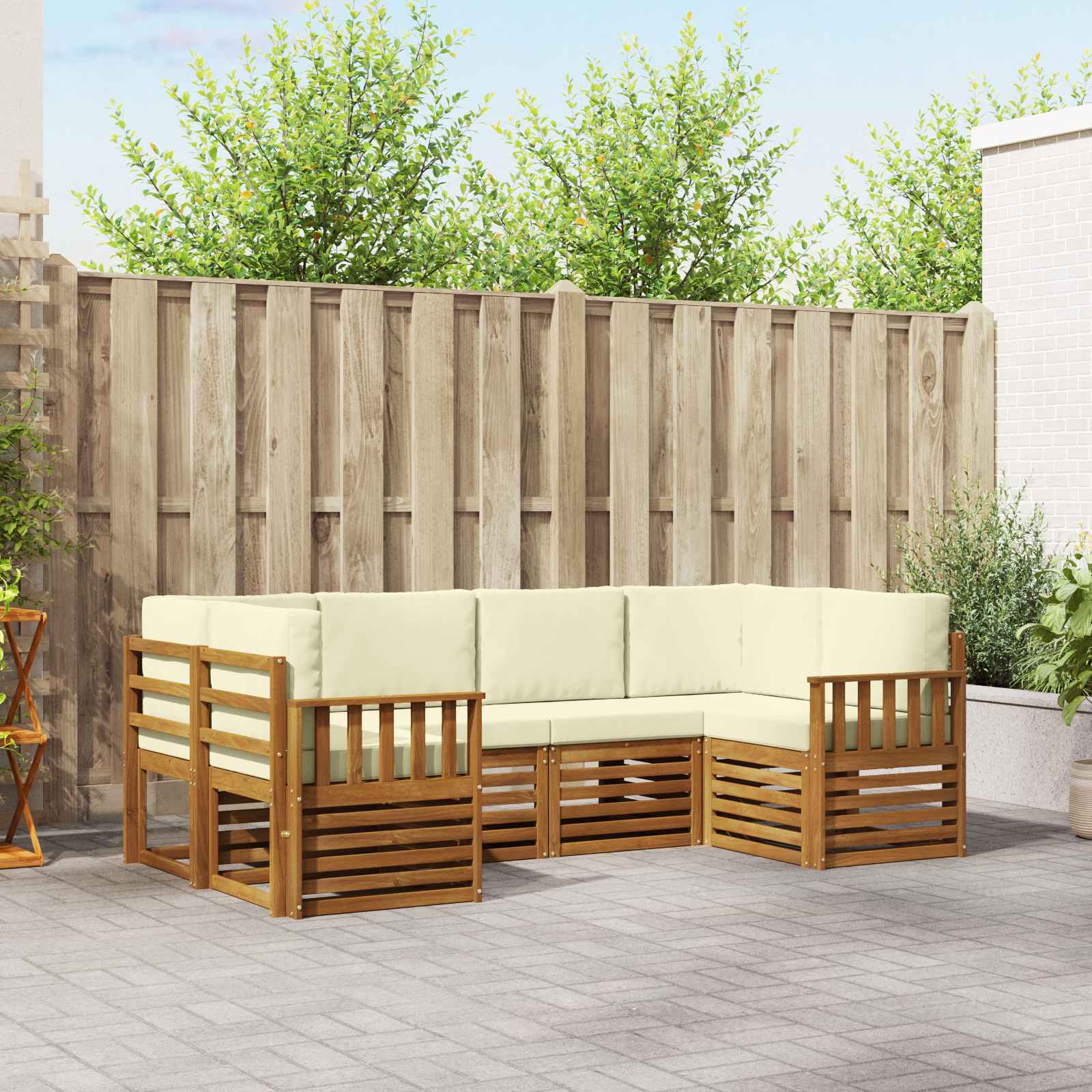 vidaXL Sofa-Sets 6 pcs Naturel Massief Acaciahout