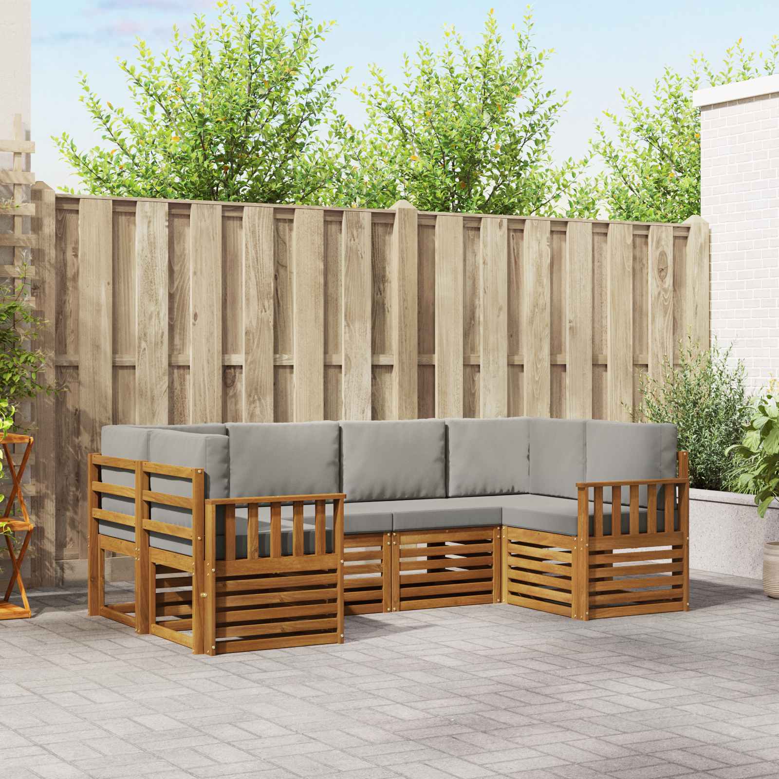 vidaXL Sofa-Sets 6 pcs Naturel Massief Acaciahout