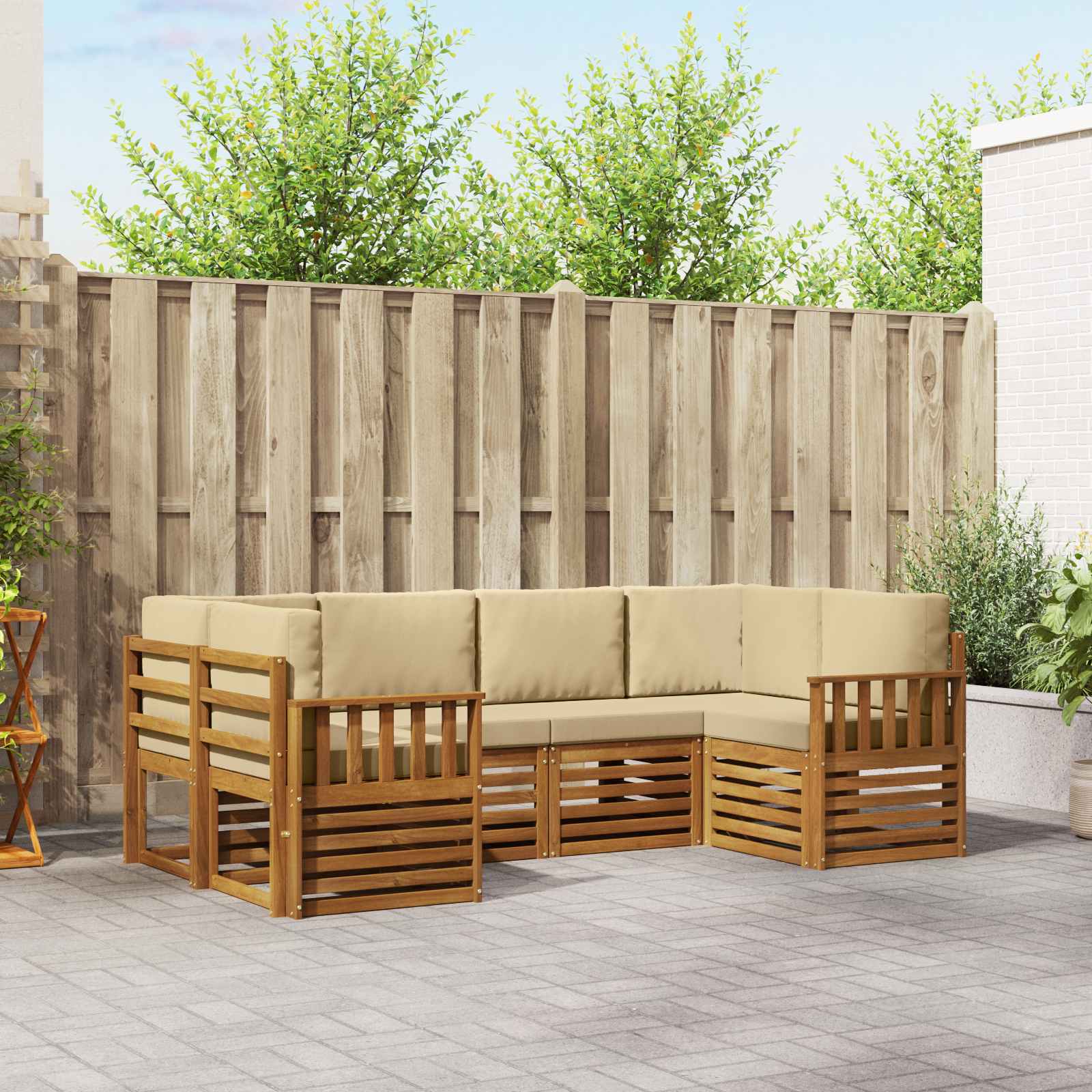 vidaXL Sofa-Sets 6 pcs Naturel Massief Acaciahout