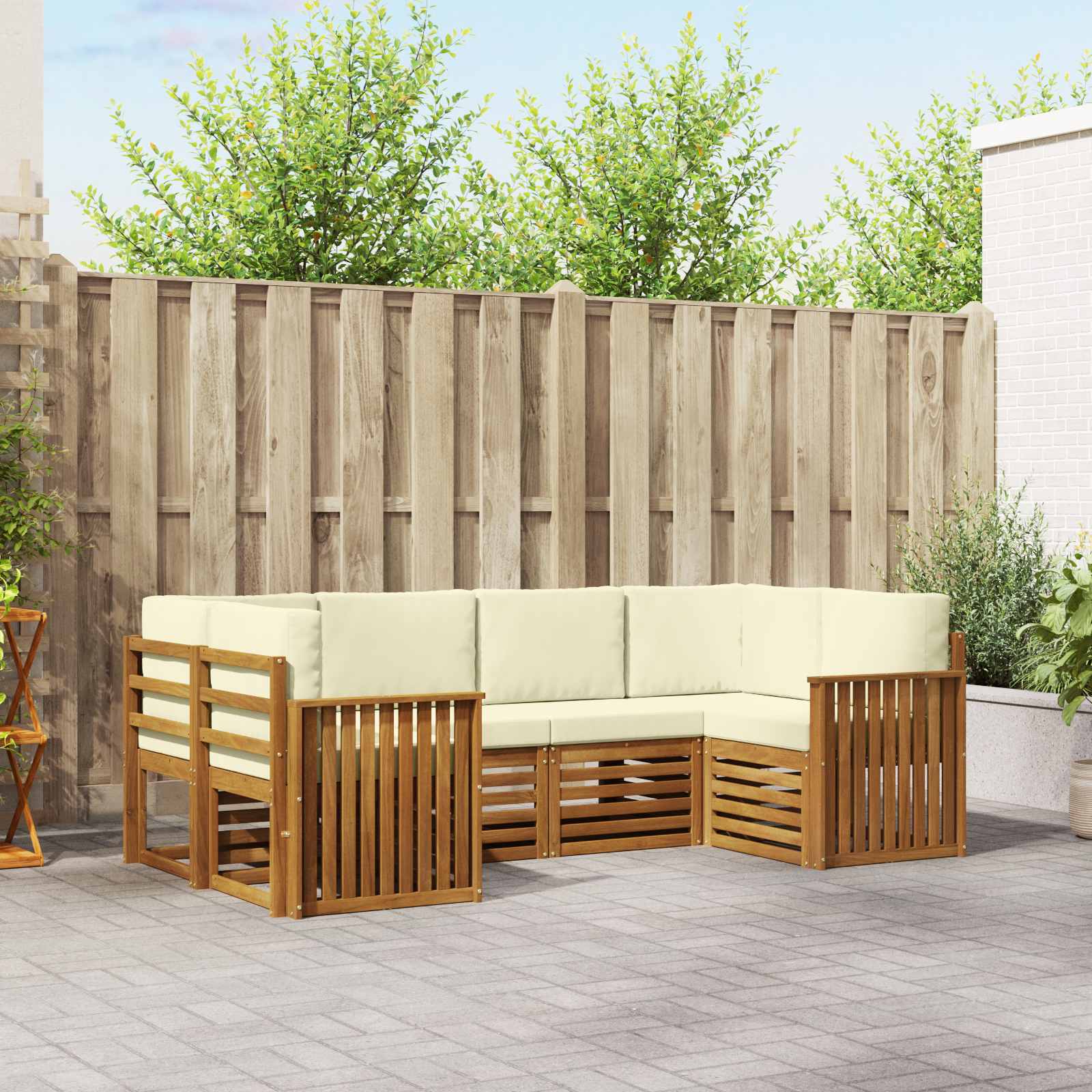 vidaXL Sofa-Sets 6 pcs Naturel Massief Acaciahout