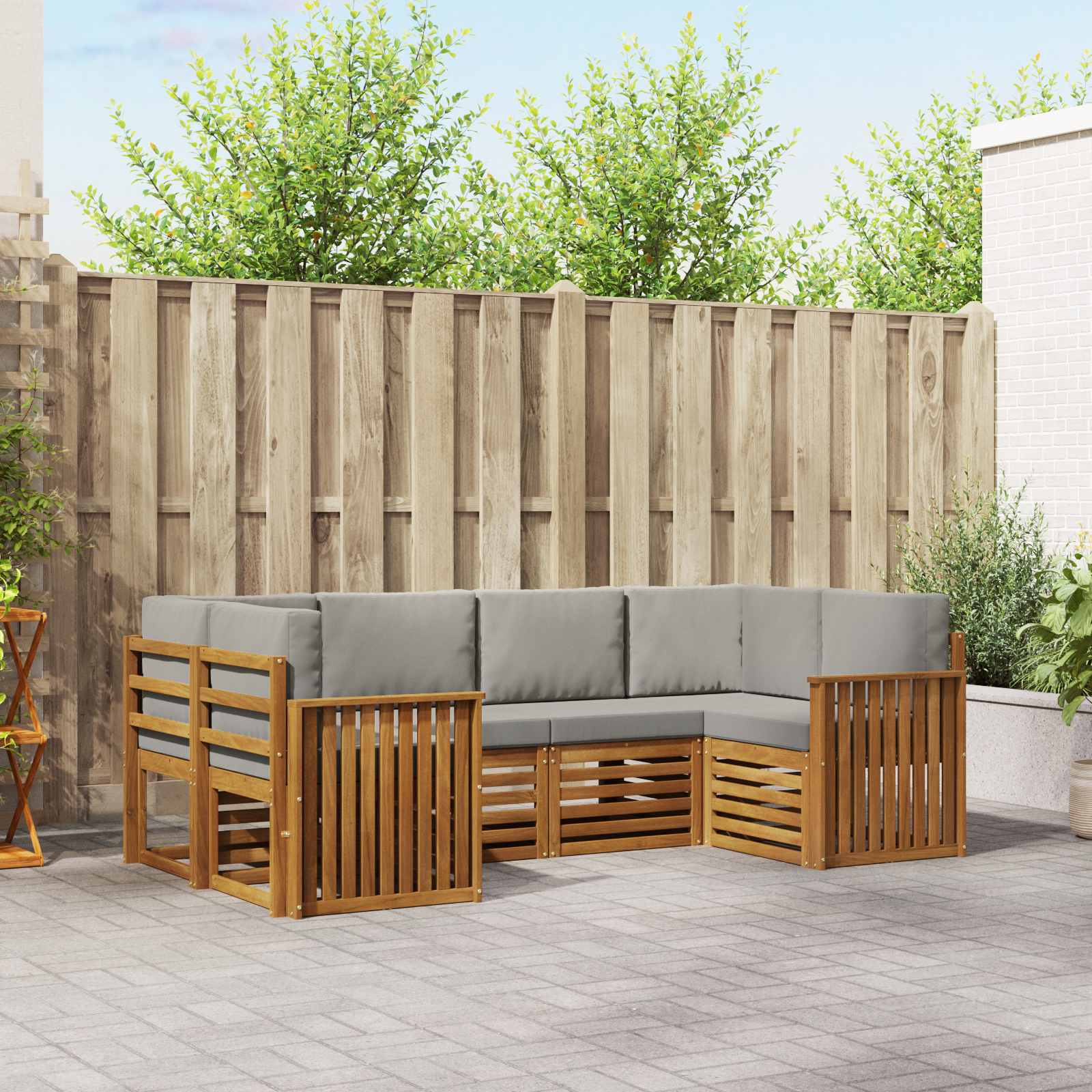 vidaXL Sofa-Sets 6 pcs Naturel Massief Acaciahout