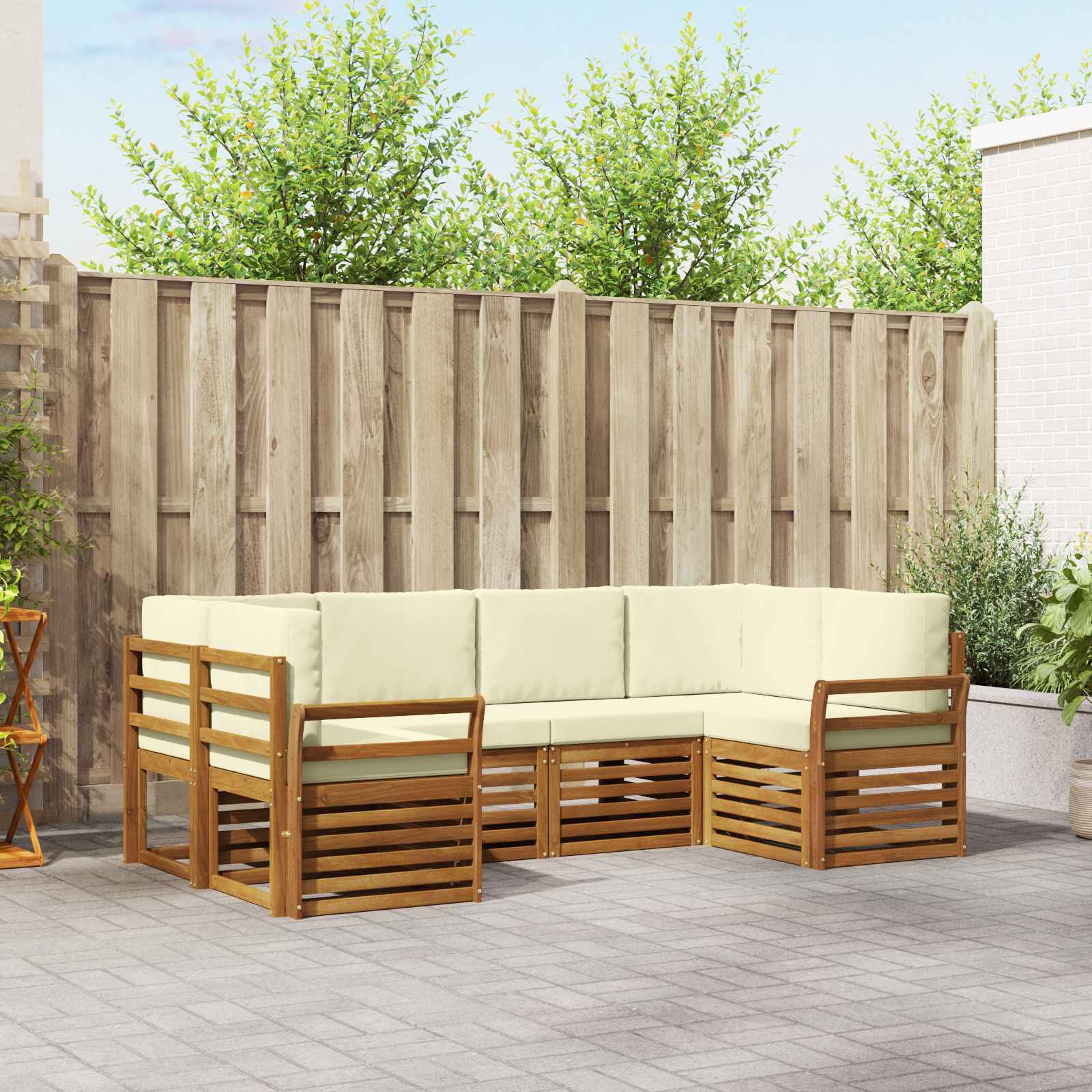 vidaXL Sofa-Sets 6 pcs Naturel Massief Acaciahout