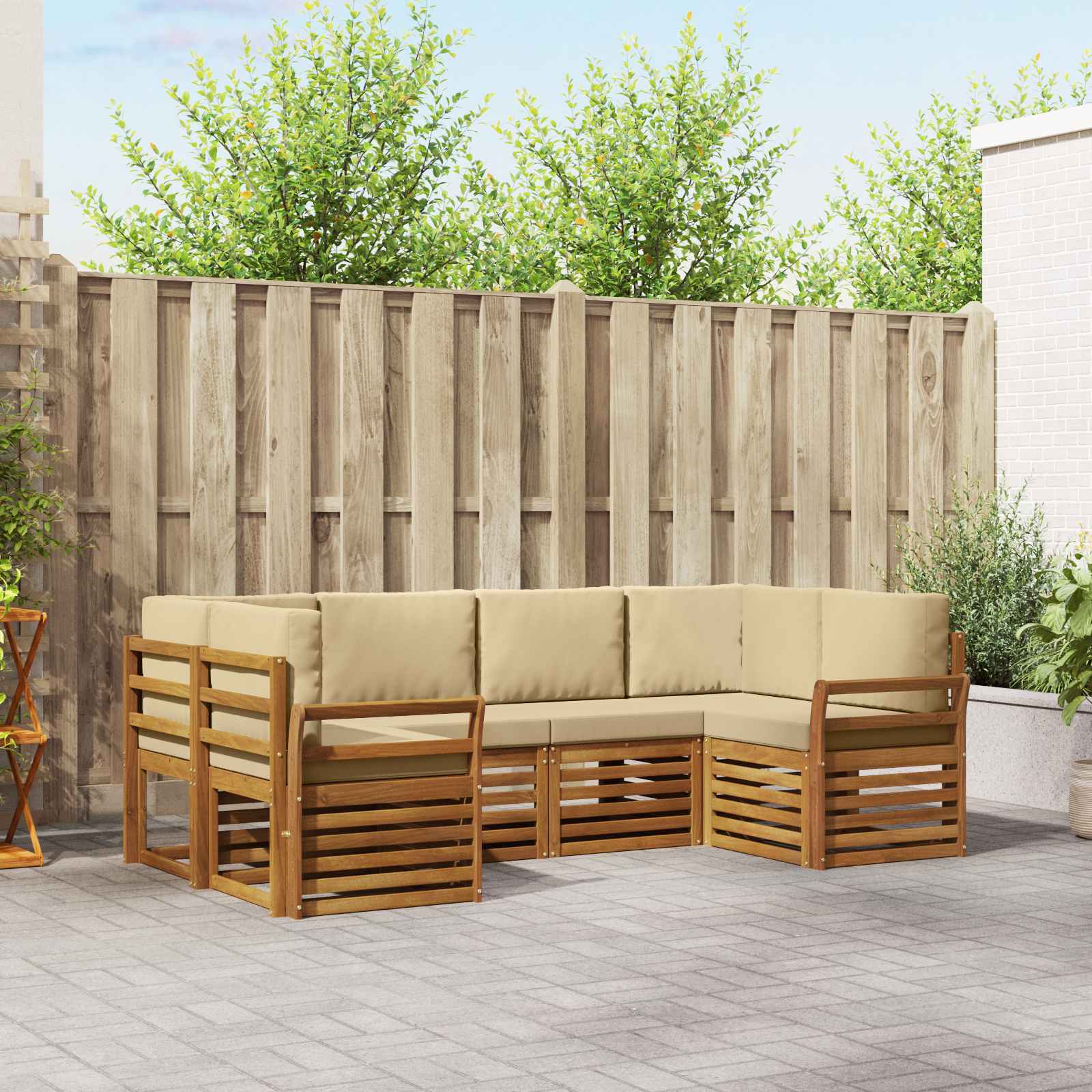 vidaXL Sofa-Sets 6 pcs Naturel Massief Acaciahout