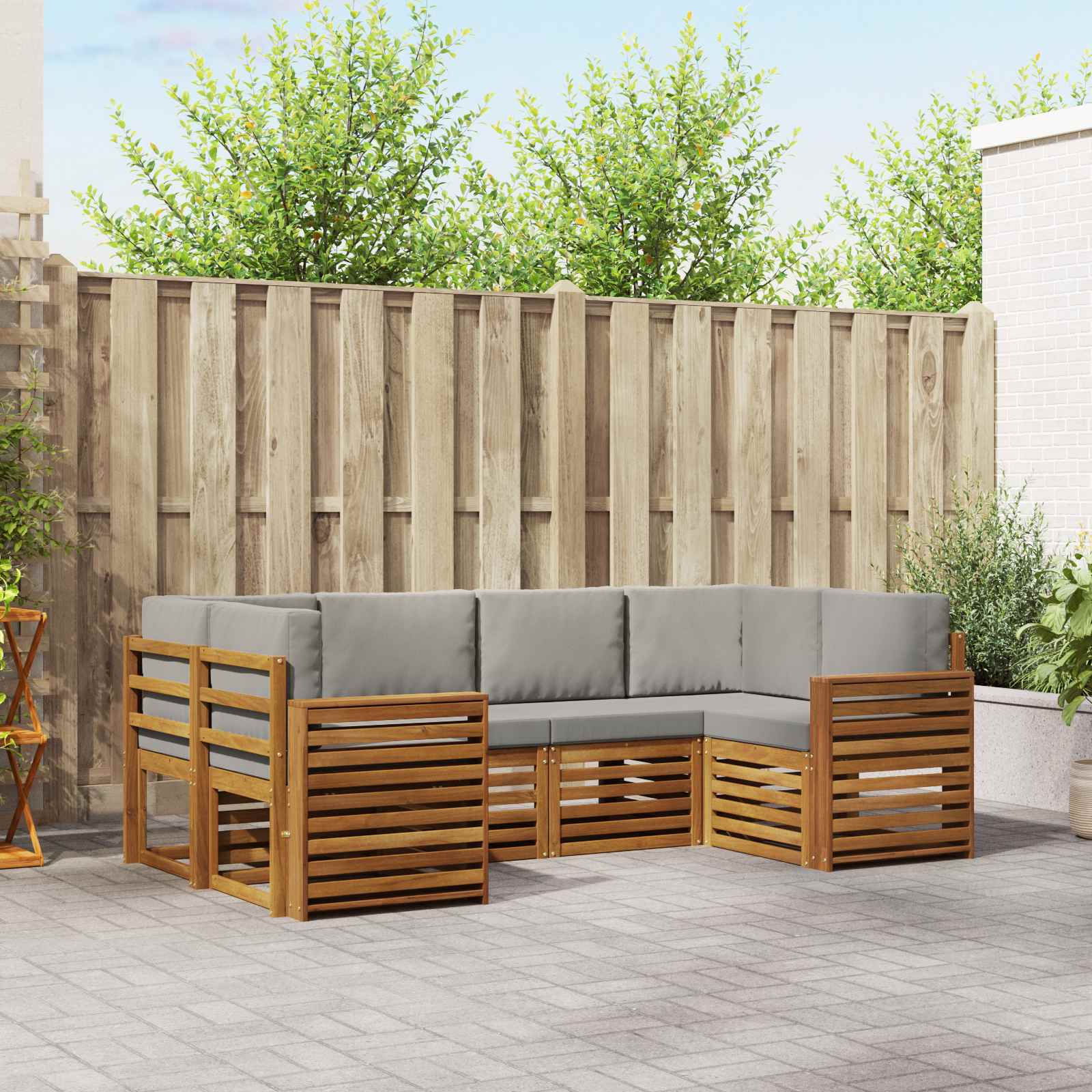 vidaXL Sofa-Sets 6 pcs Naturel Massief Acaciahout