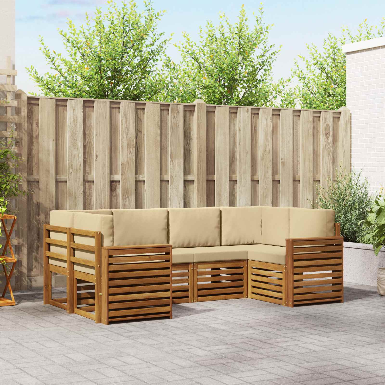 vidaXL Sofa-Sets 6 pcs Naturel Massief Acaciahout