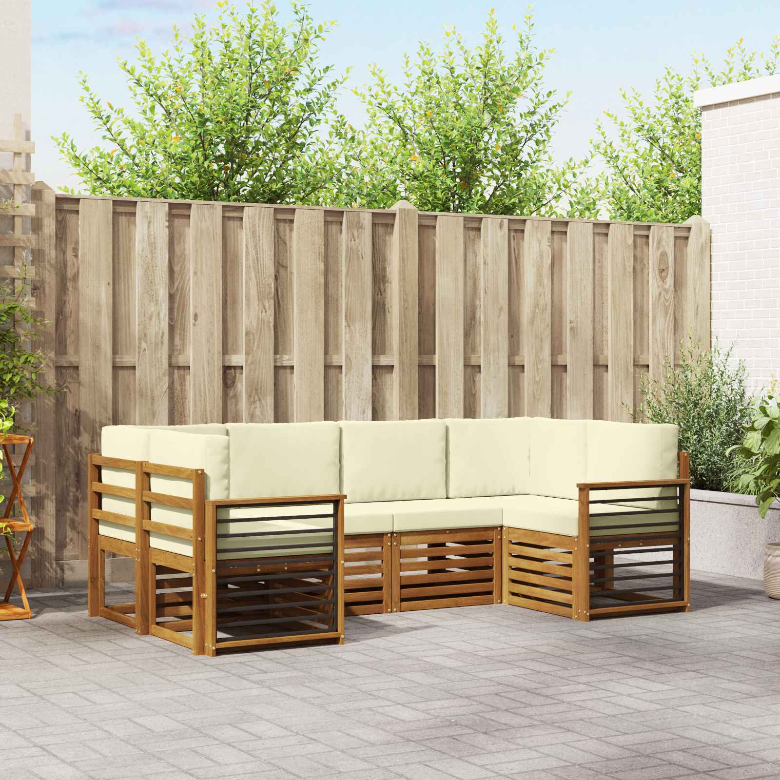 vidaXL Sofa-Sets 6 pcs Naturel Massief Acaciahout