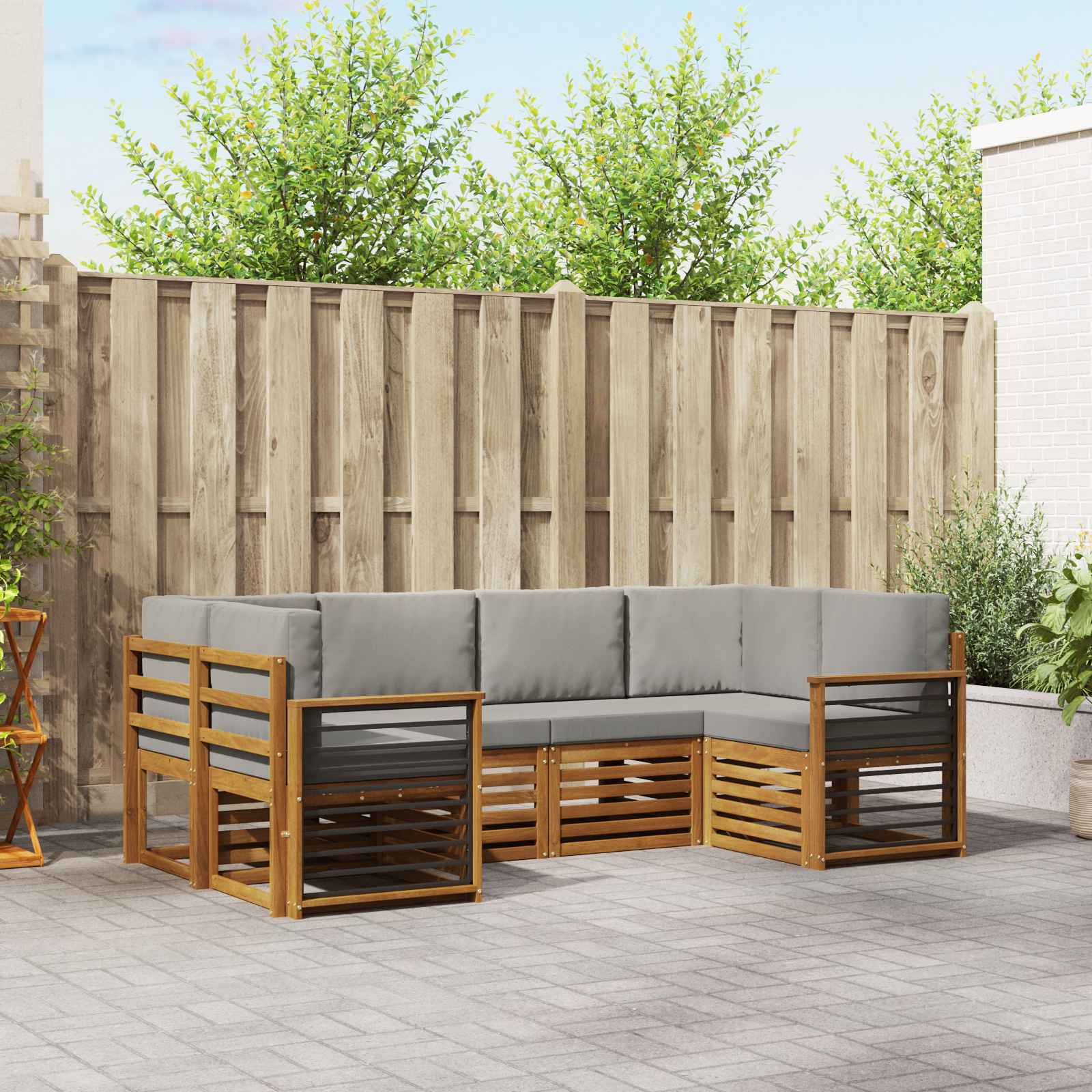 vidaXL Sofa-Sets 6 pcs Naturel Massief Acaciahout