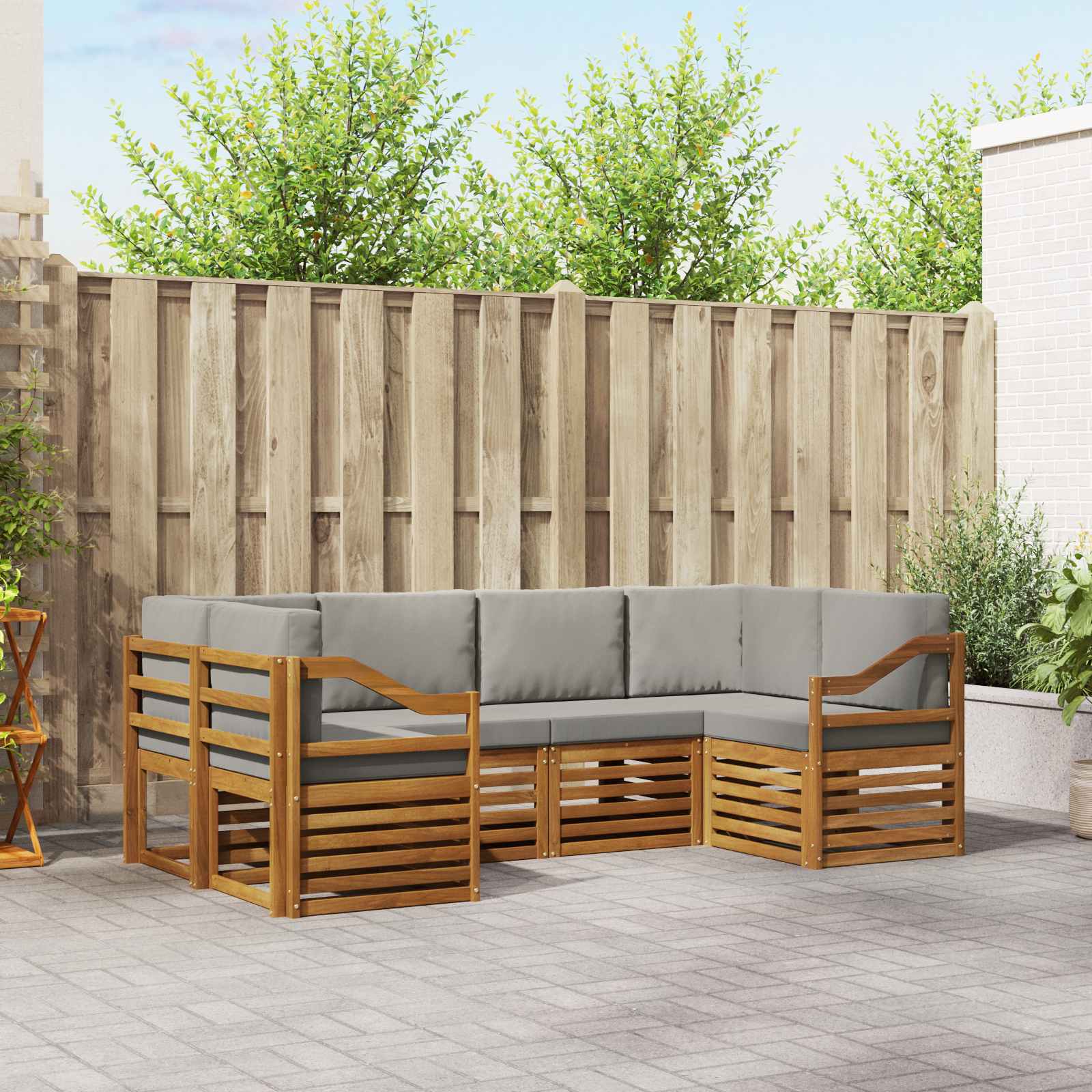 vidaXL Sofa-Sets 6 pcs Naturel Massief Acaciahout