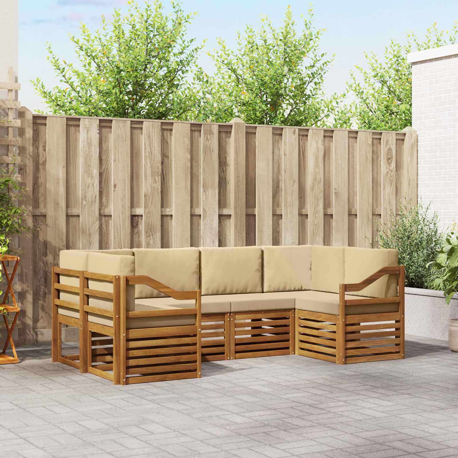 vidaXL Sofa-Sets 6 pcs Naturel Massief Acaciahout