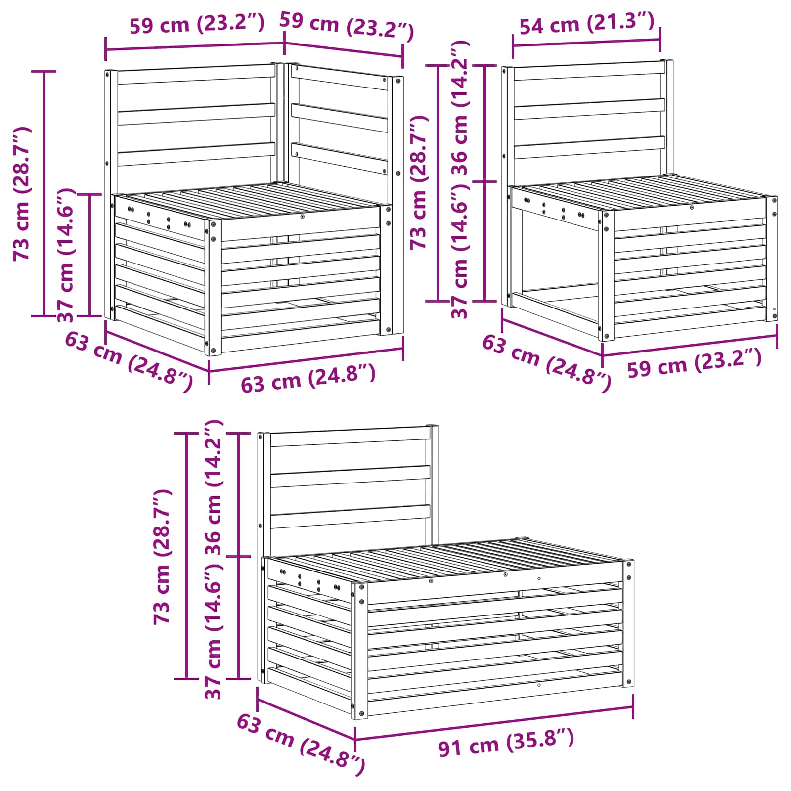 vidaXL Sofa-Sets met kussen 4 Stuk Natuurlijk en Crème