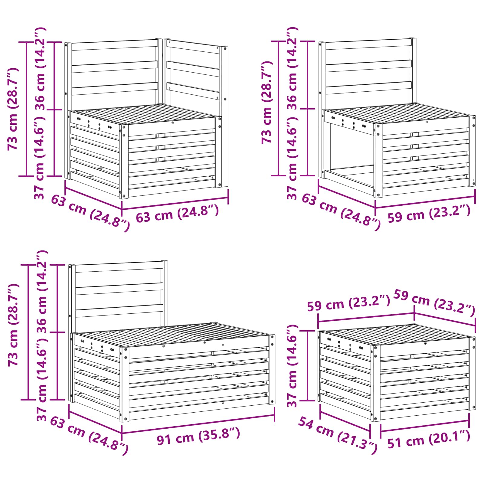 vidaXL Sofa-Sets met kussen 5 Stuk Natuurlijk en Crème