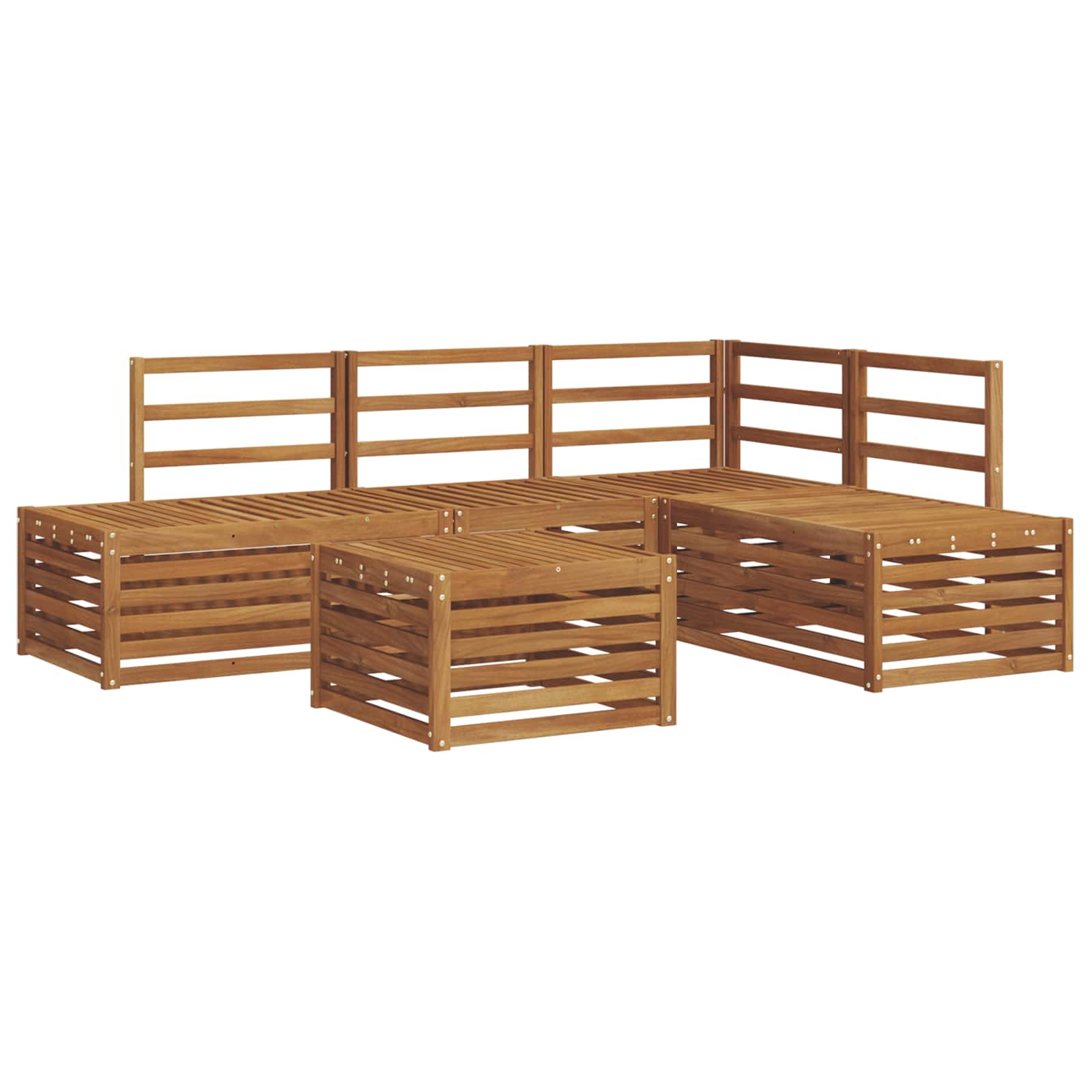 vidaXL Sofa-Sets met kussen 5 Stuk Natuurlijk en Crème