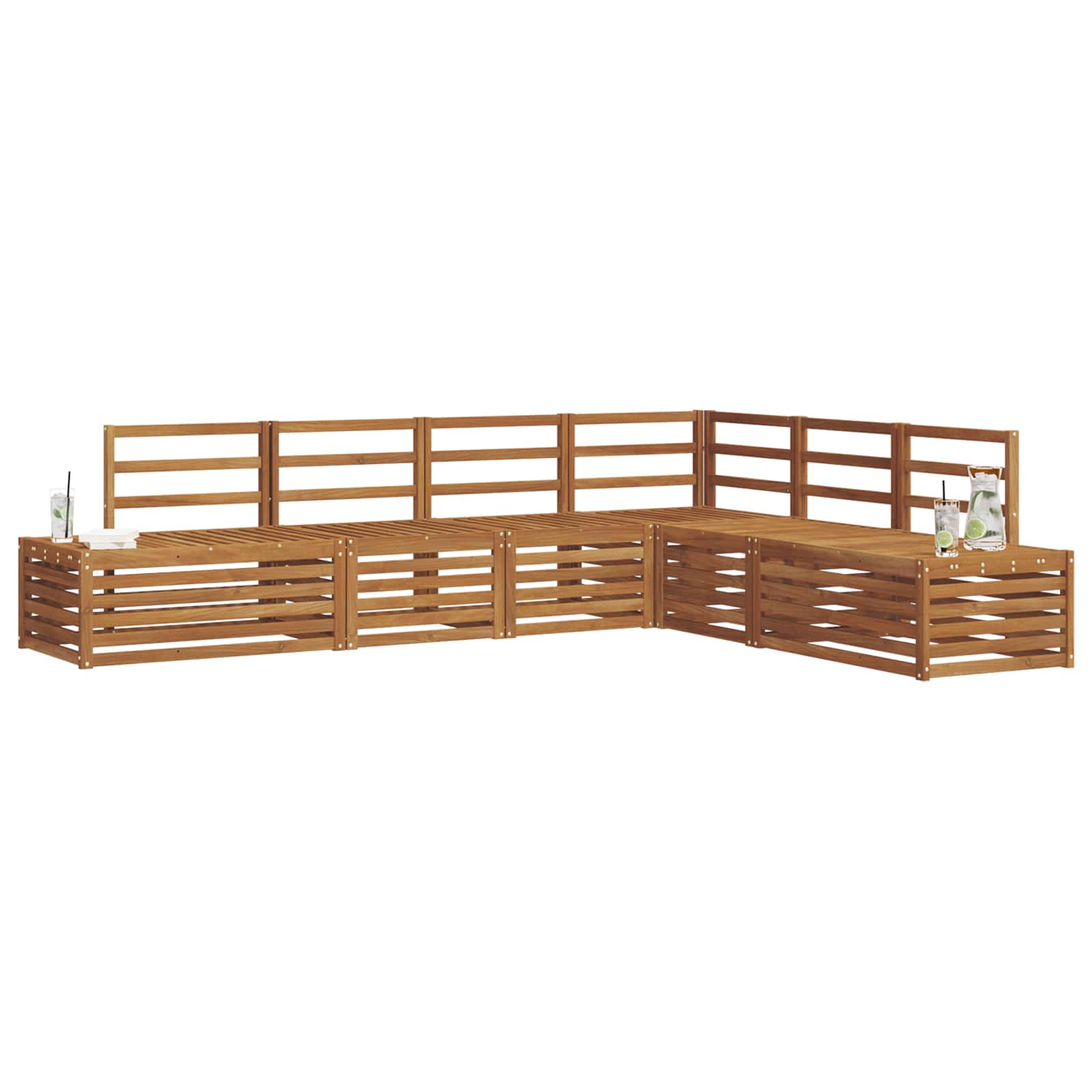 vidaXL Sofa-Sets met kussen 6 Stuk Natuurlijk en Crème