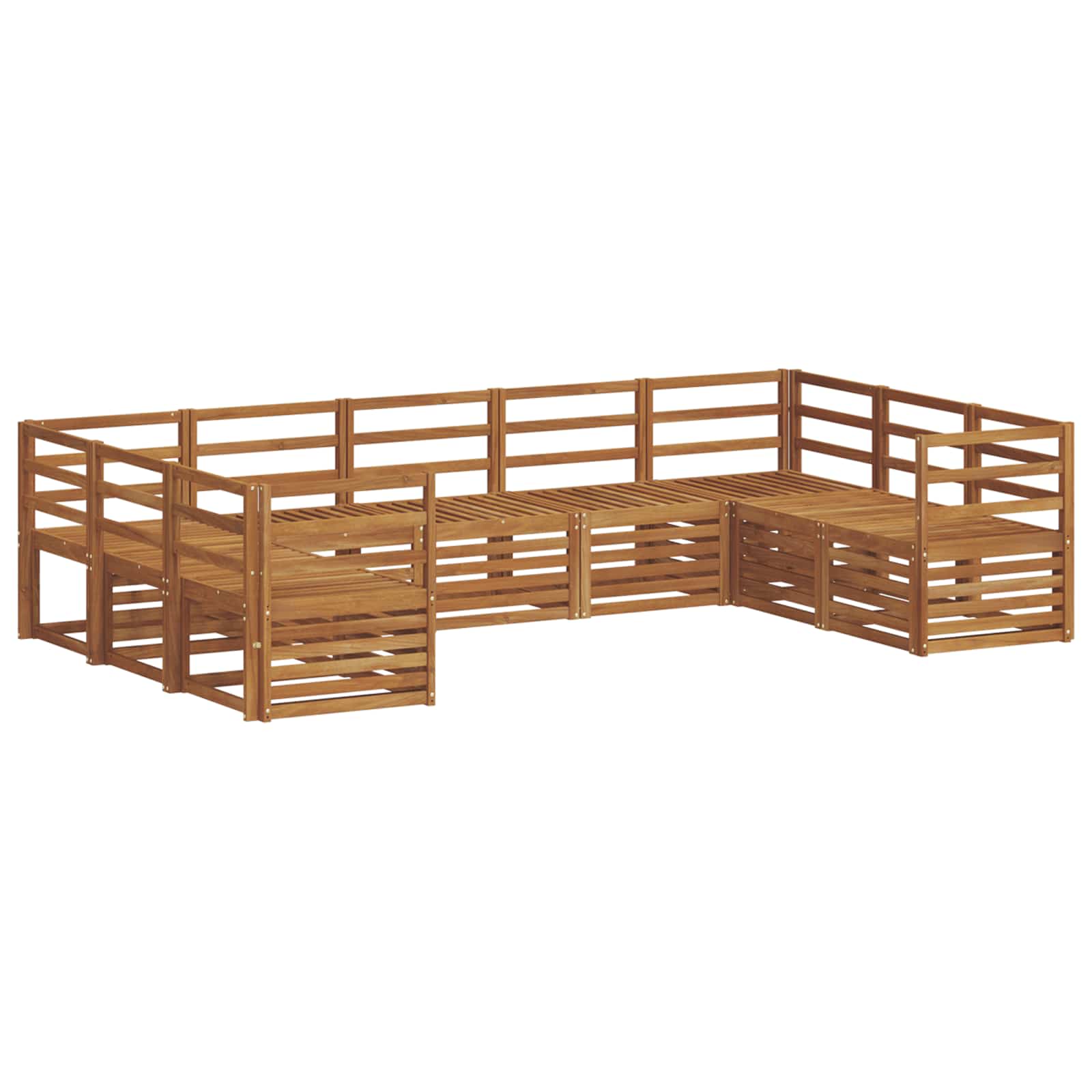 vidaXL Sofa-Sets 9 pcs Natuurlijk en Crème Massief Acaciahout