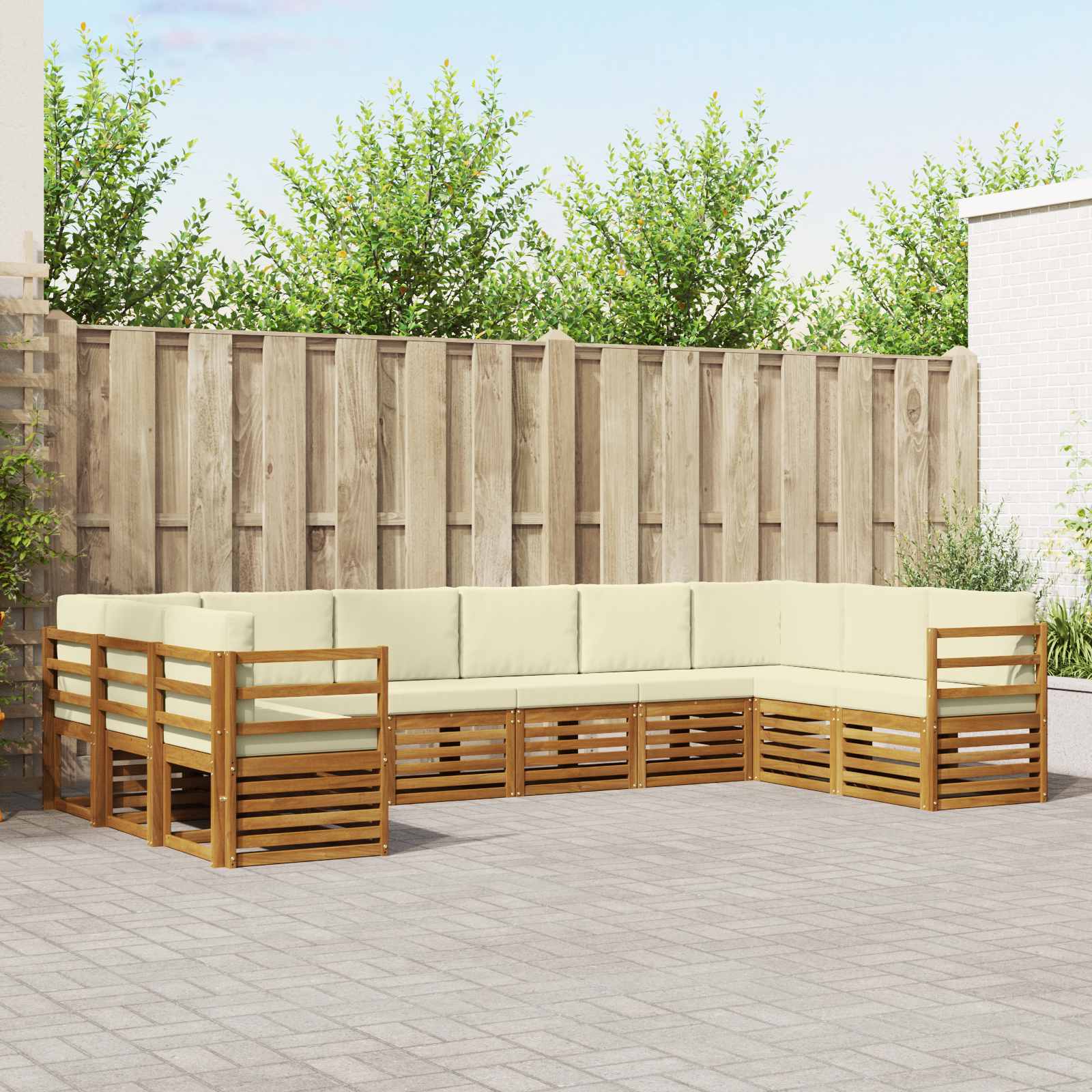 vidaXL Sofa-Sets 10 pcs Naturel Massief Acaciahout