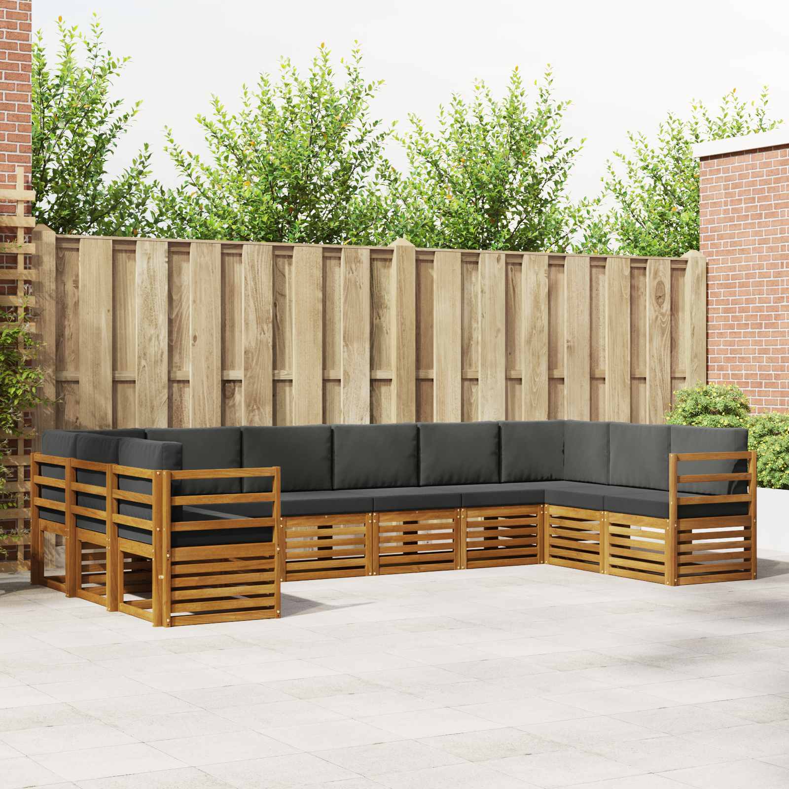 vidaXL Sofa-Sets 10 pcs Naturel Massief Acaciahout