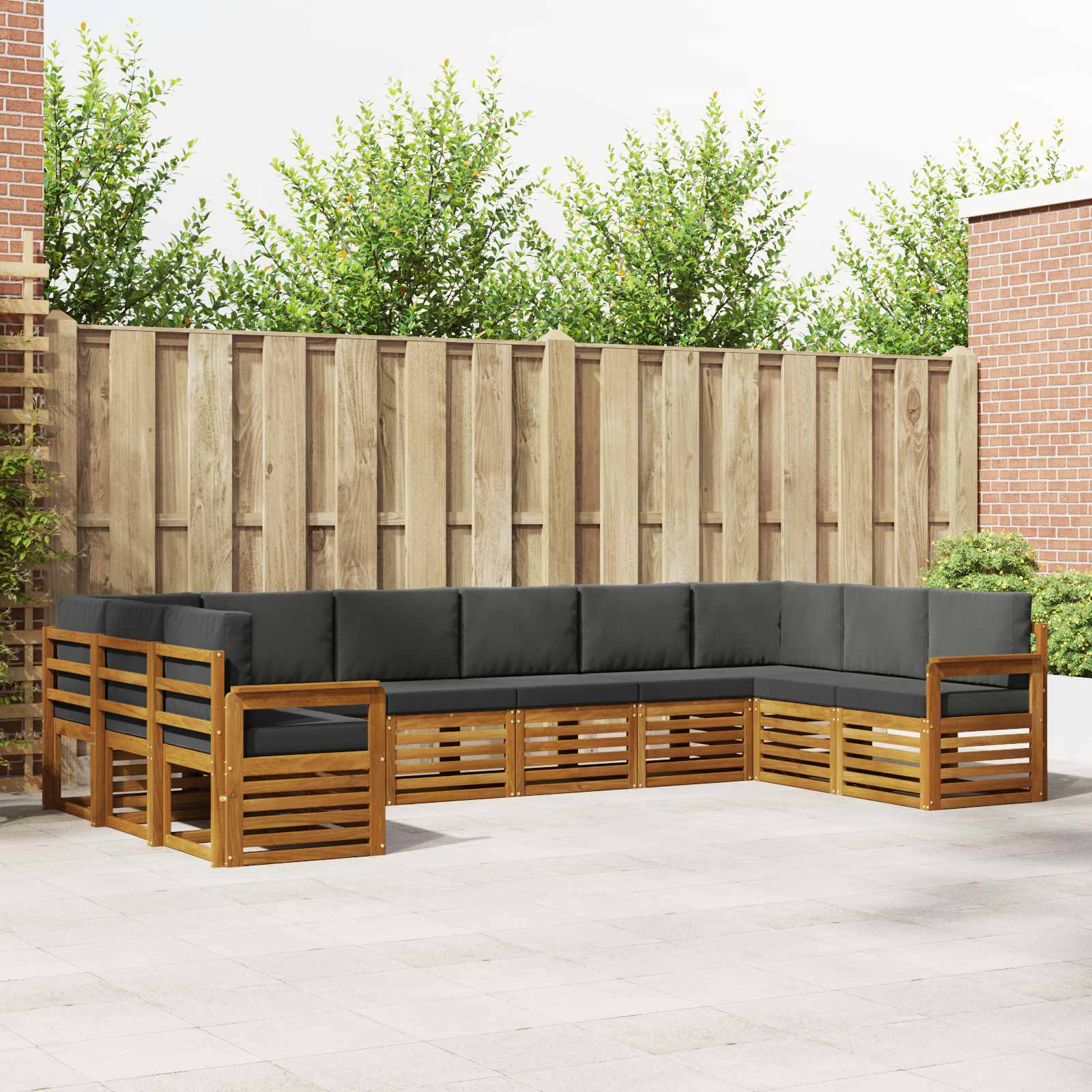 vidaXL Sofa-Sets 10 pcs Naturel Massief Acaciahout