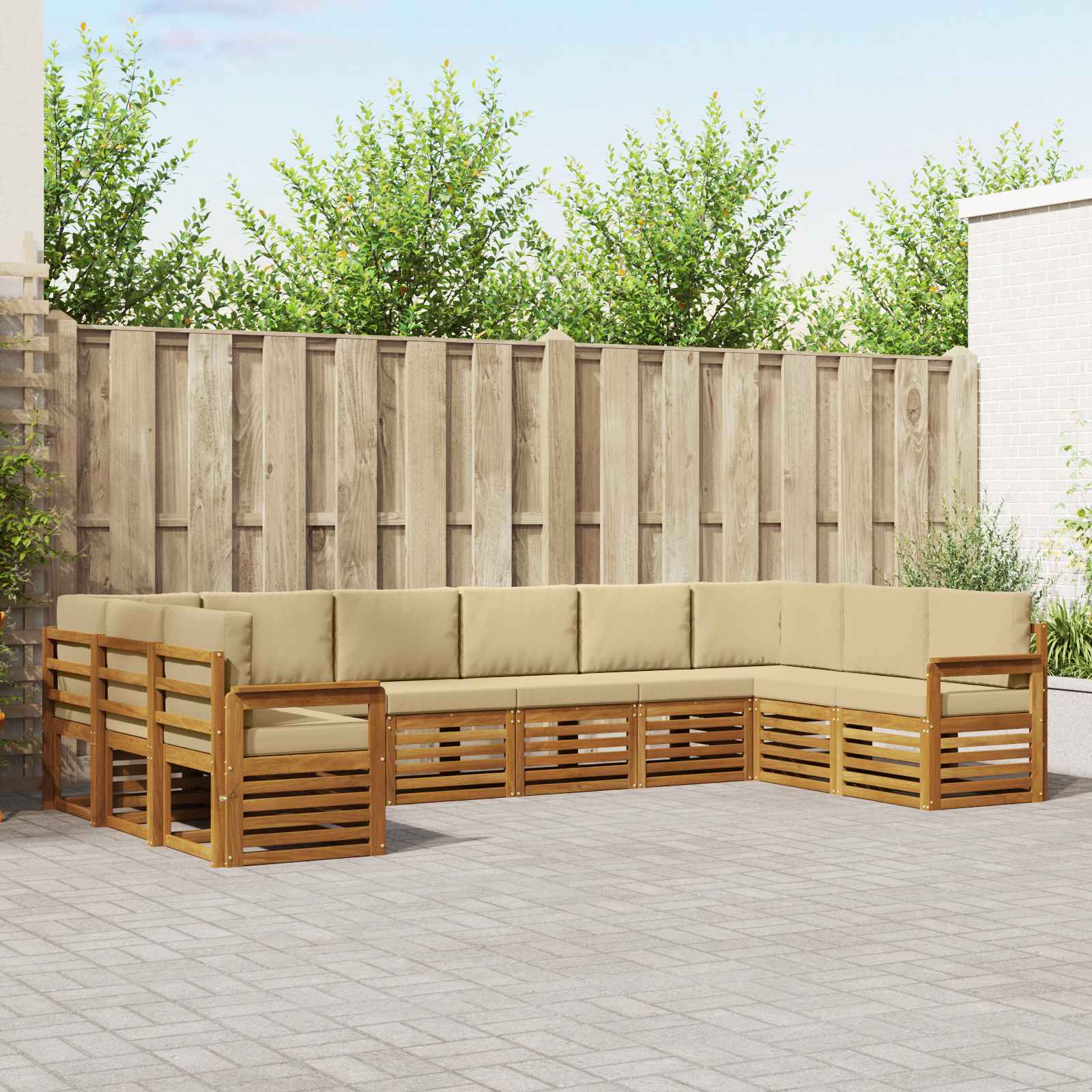 vidaXL Sofa-Sets 10 pcs Naturel Massief Acaciahout