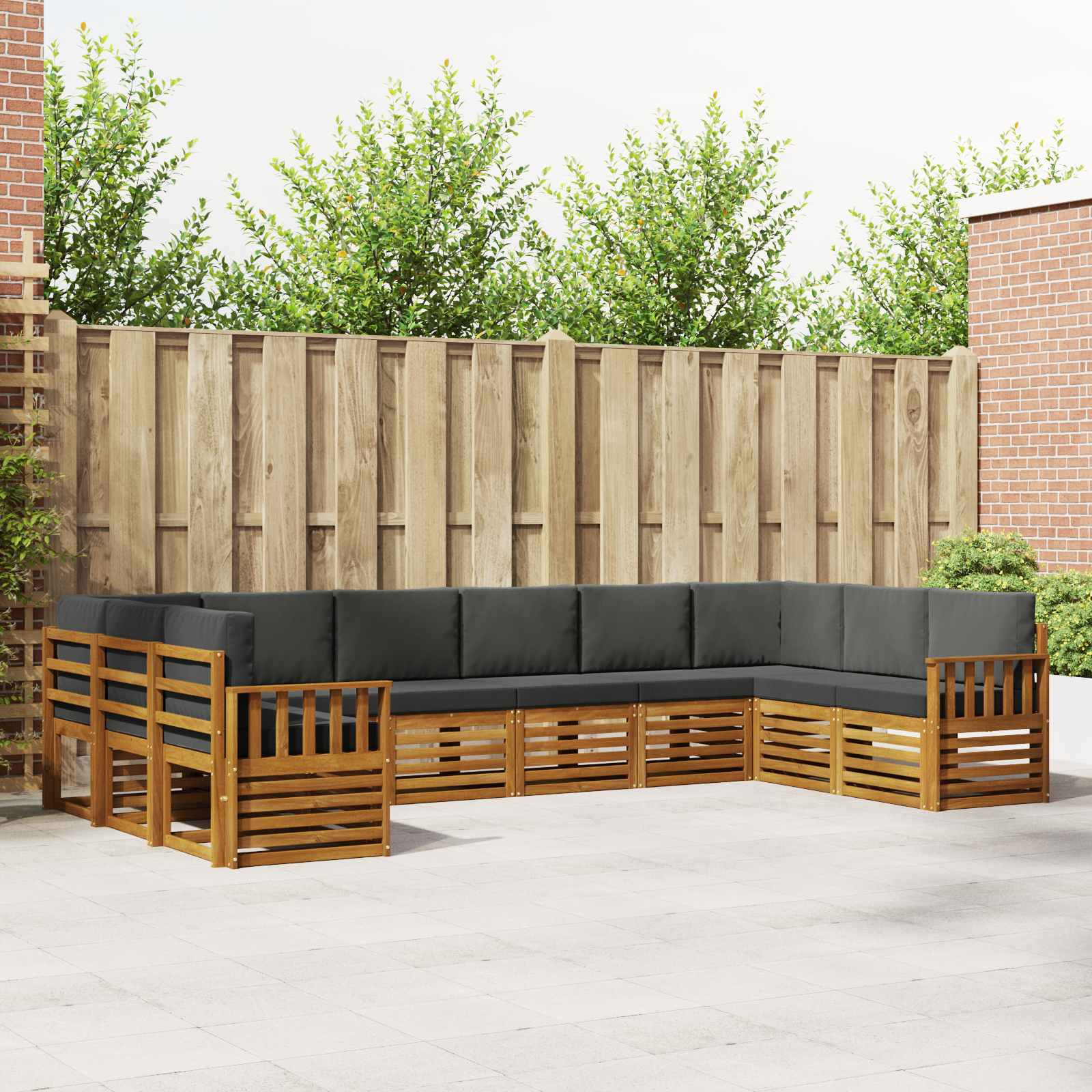 vidaXL Sofa-Sets 10 pcs Naturel Massief Acaciahout