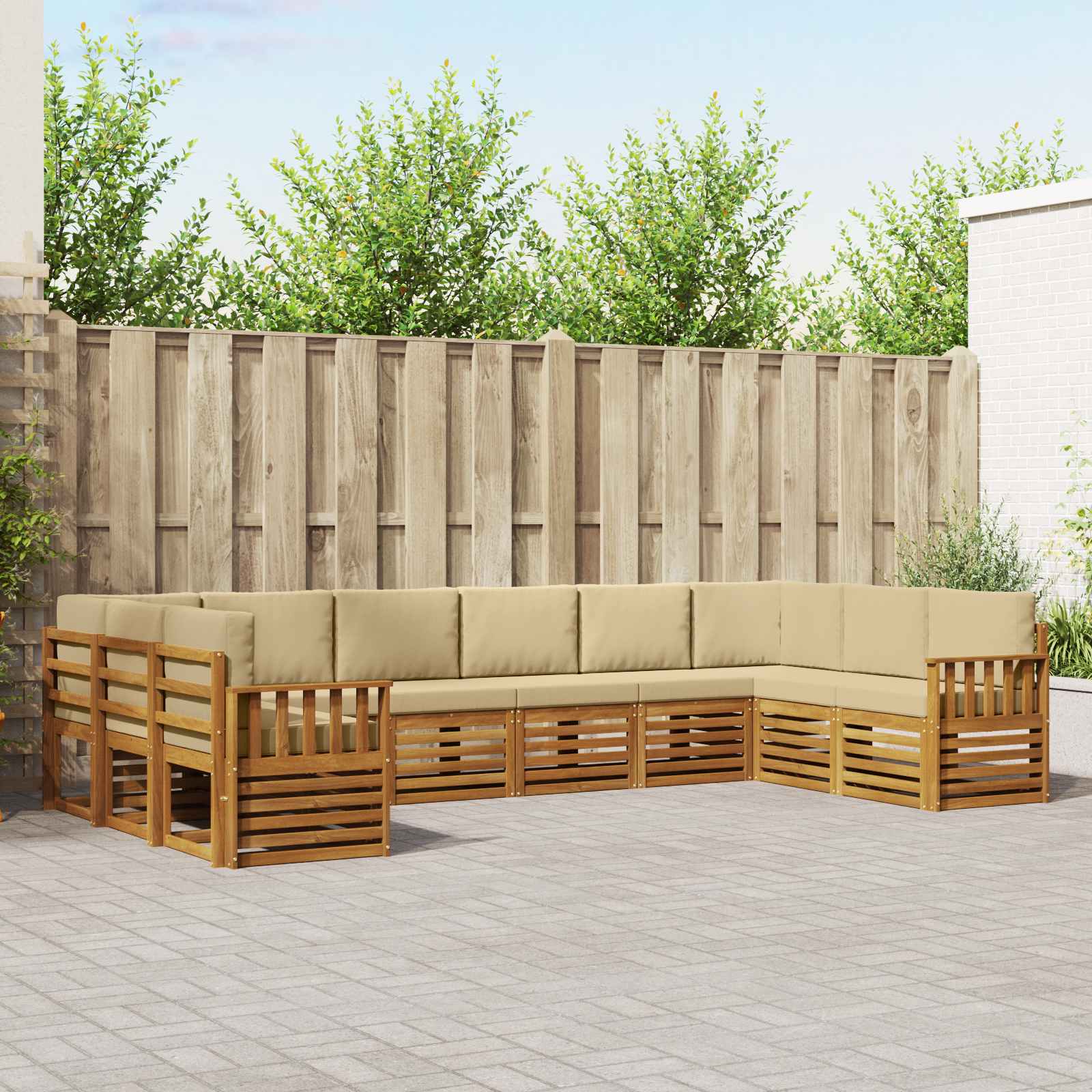 vidaXL Sofa-Sets 10 pcs Naturel Massief Acaciahout