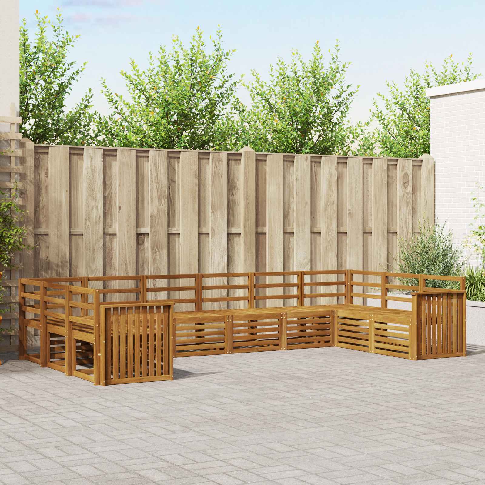 vidaXL Sofa-Sets 10 pcs Naturel Massief Acaciahout