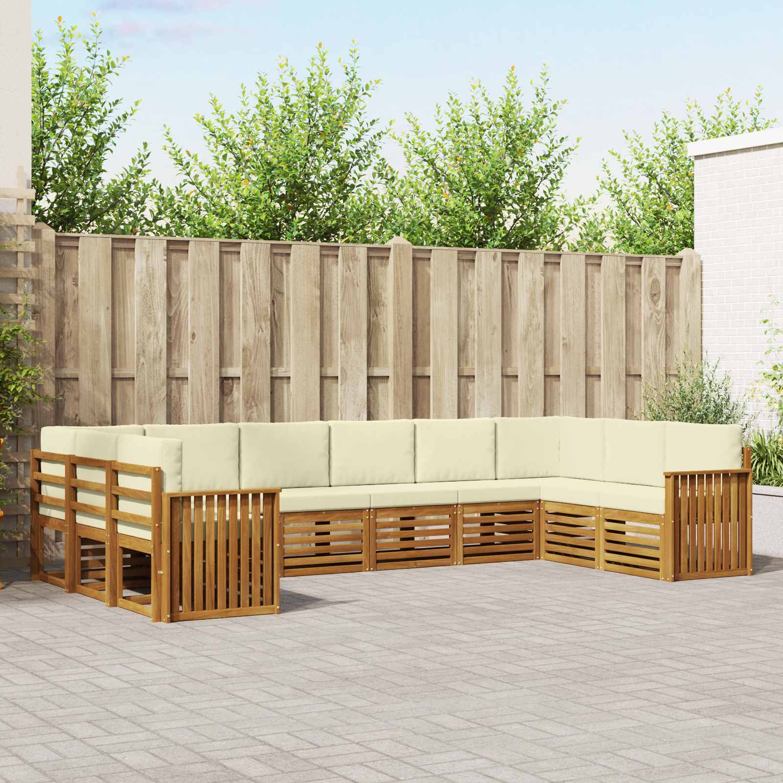 vidaXL Sofa-Sets 10 pcs Naturel Massief Acaciahout