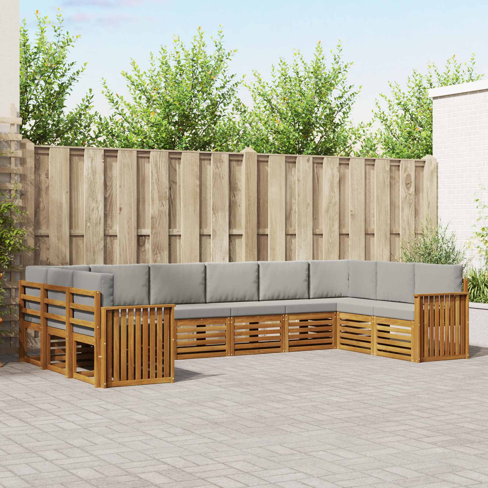 vidaXL Sofa-Sets 10 pcs Naturel Massief Acaciahout
