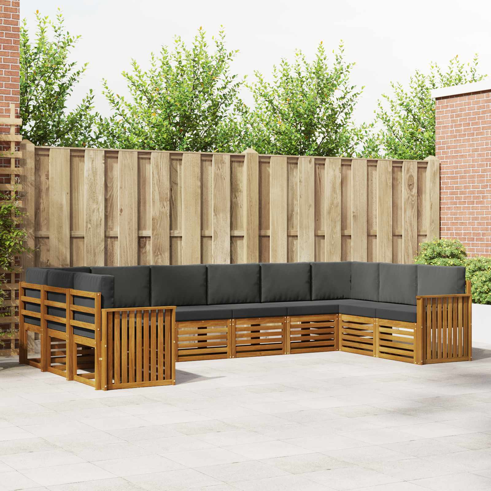 vidaXL Sofa-Sets 10 pcs Naturel Massief Acaciahout