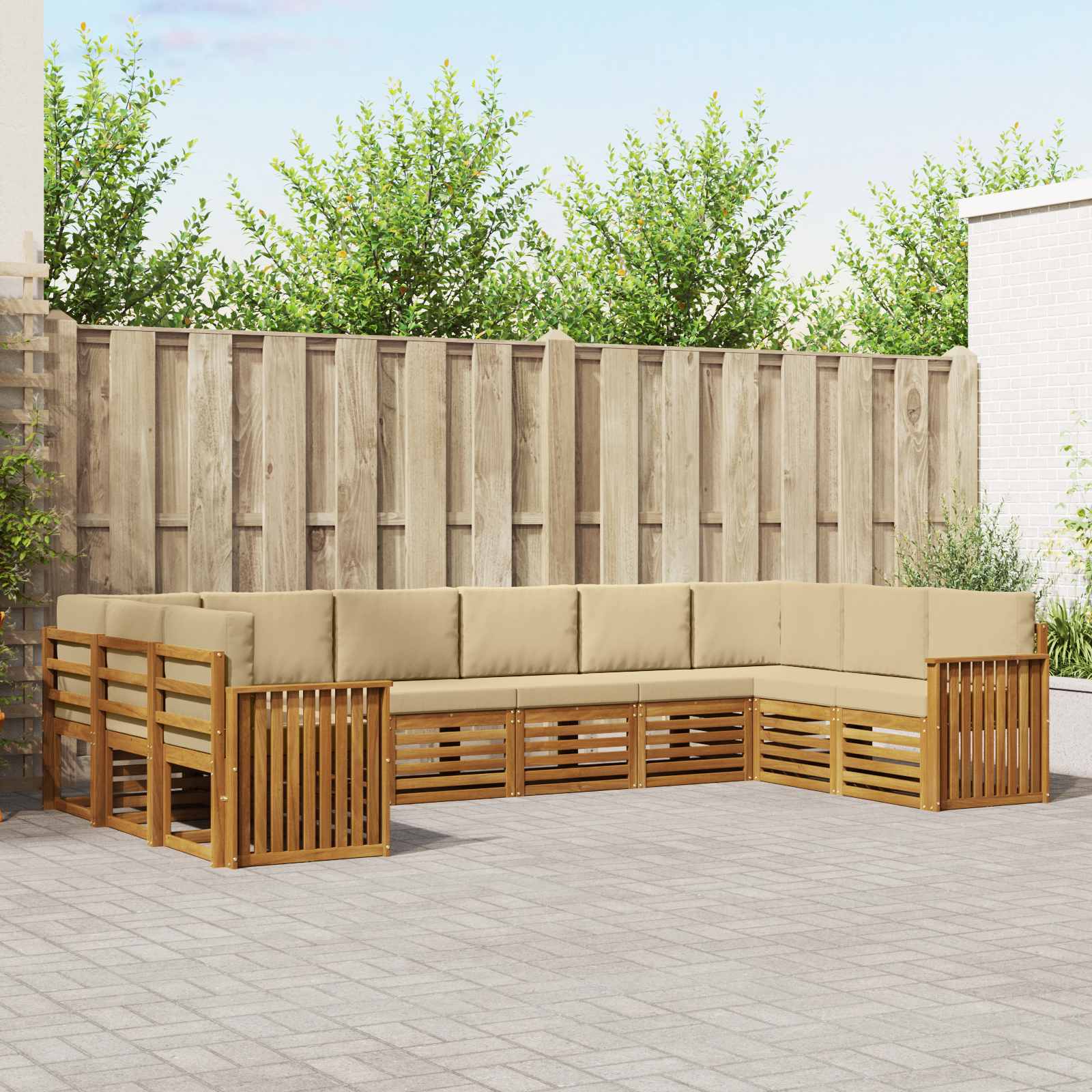 vidaXL Sofa-Sets 10 pcs Naturel Massief Acaciahout