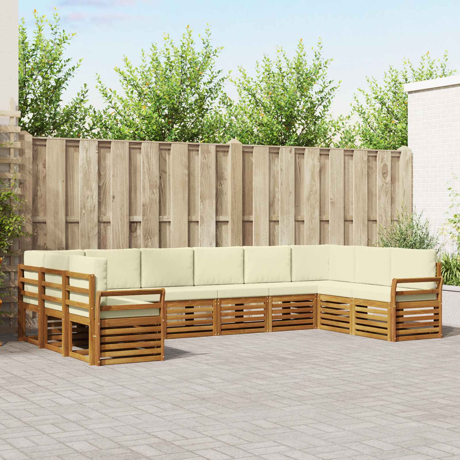 vidaXL Sofa-Sets 10 pcs Naturel Massief Acaciahout