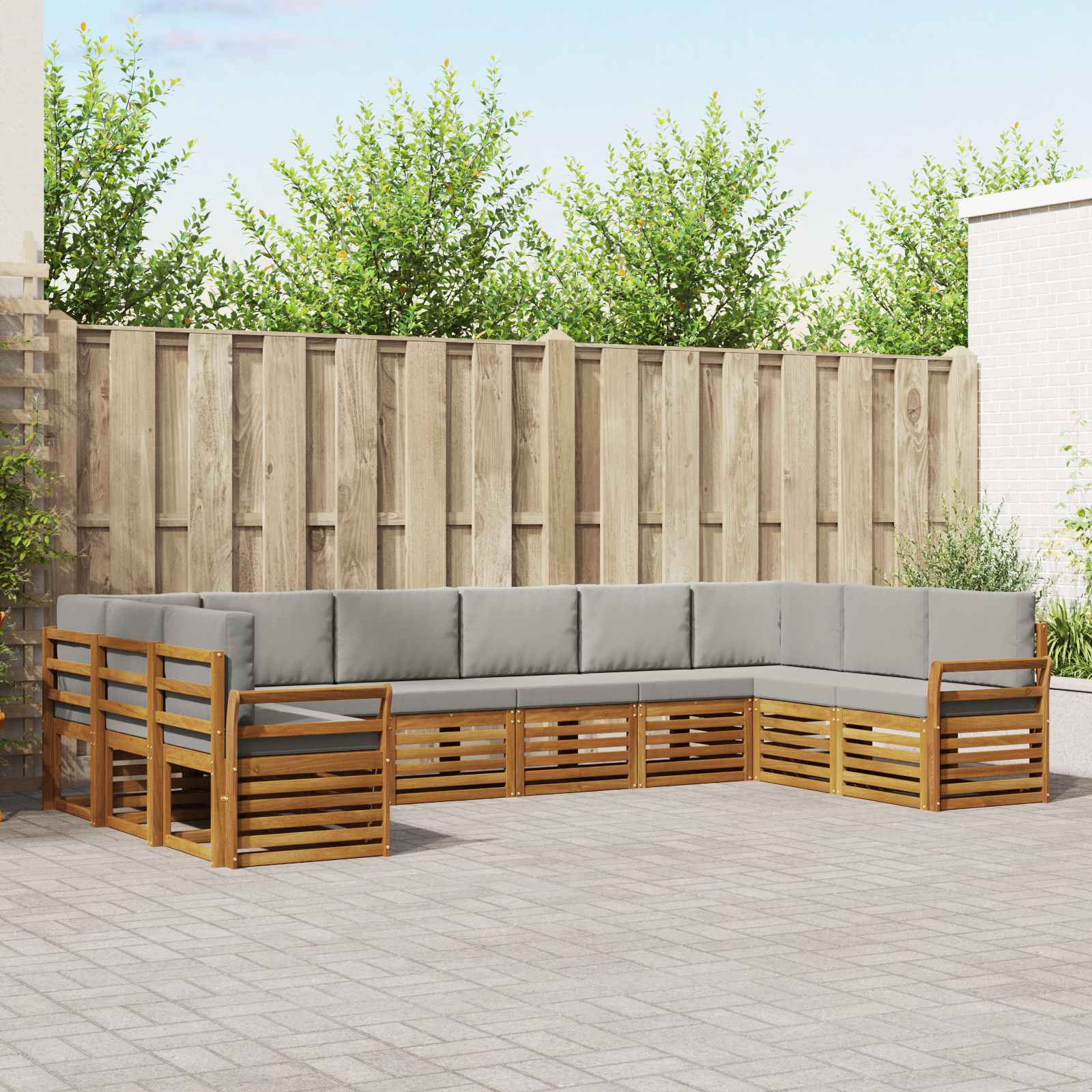 vidaXL Sofa-Sets 10 pcs Naturel Massief Acaciahout