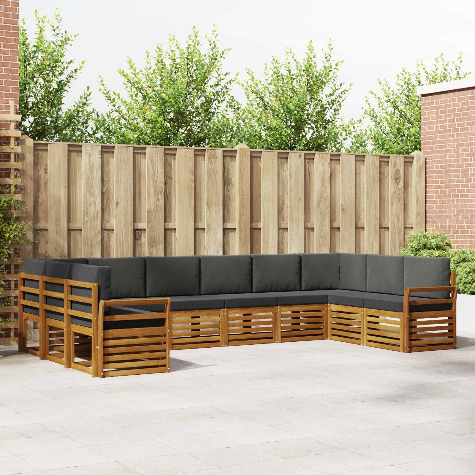 vidaXL Sofa-Sets 10 pcs Naturel Massief Acaciahout
