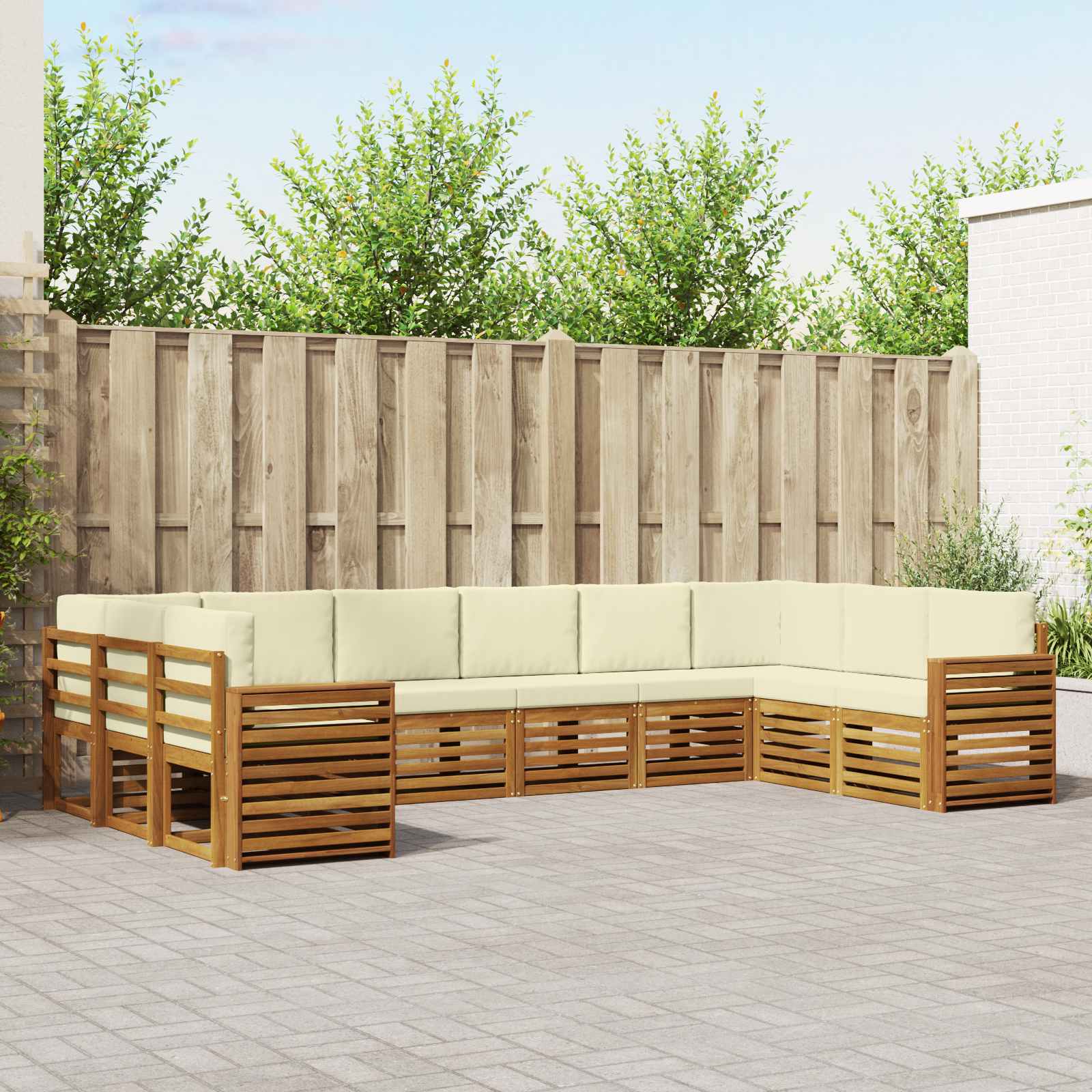 vidaXL Sofa-Sets 10 pcs Naturel Massief Acaciahout