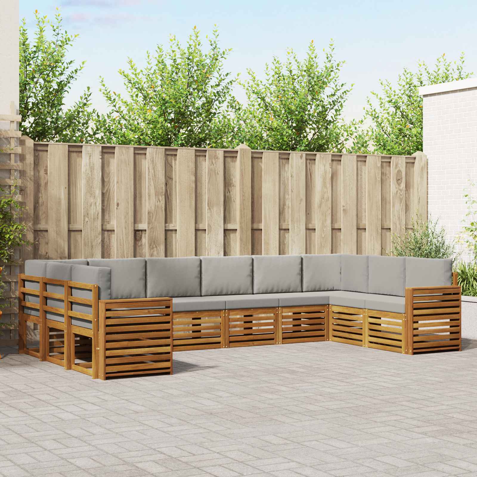 vidaXL Sofa-Sets 10 pcs Naturel Massief Acaciahout