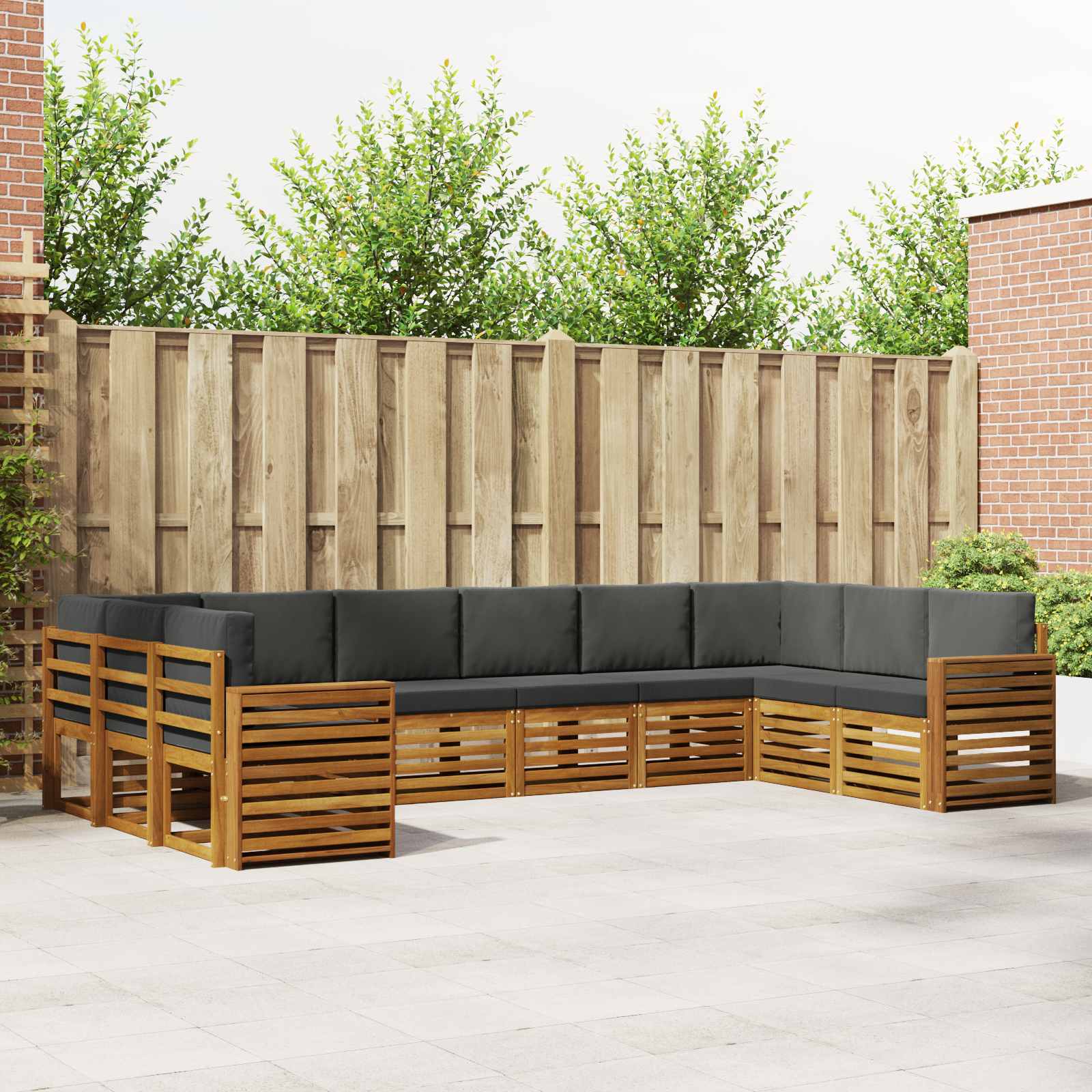 vidaXL Sofa-Sets 10 pcs Naturel Massief Acaciahout