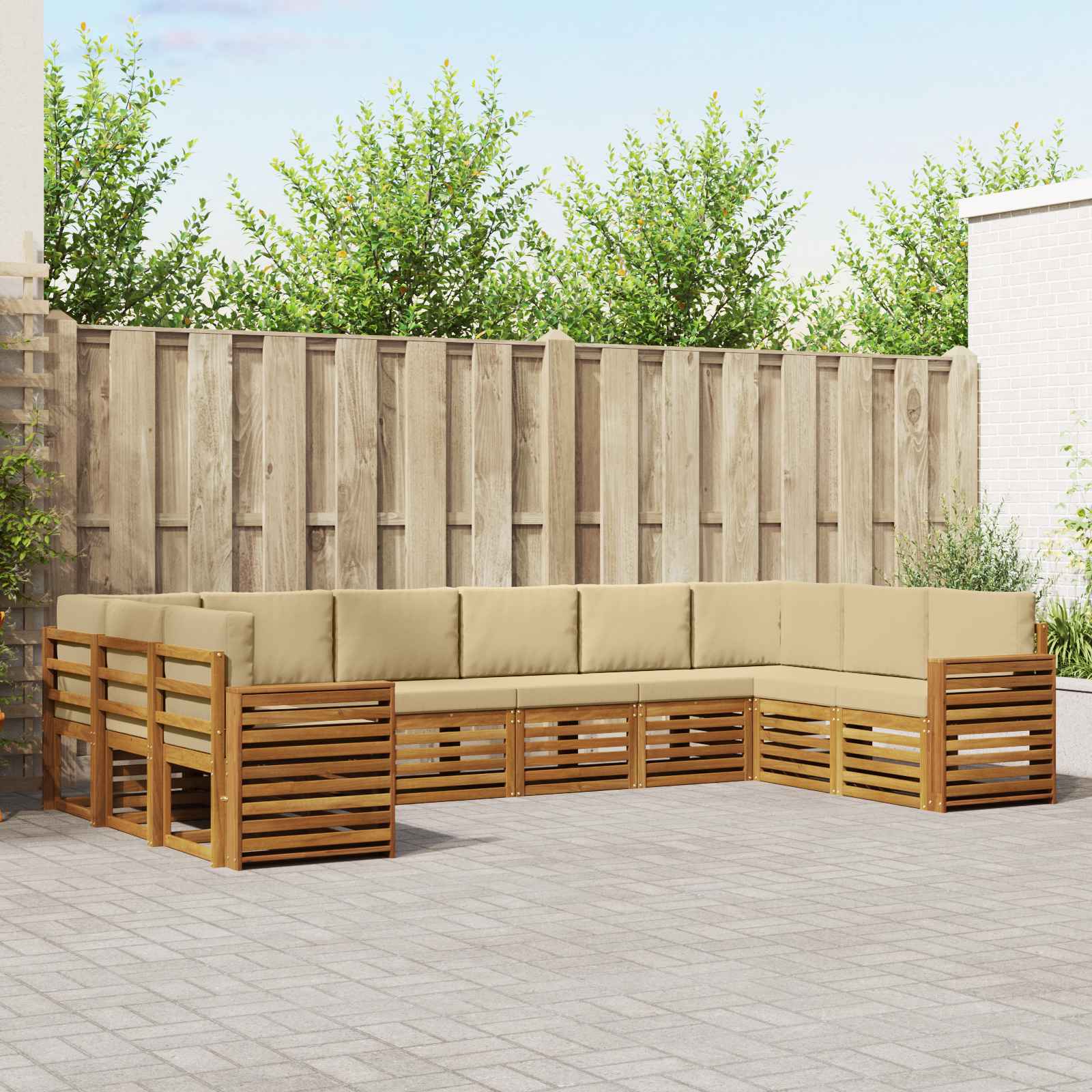 vidaXL Sofa-Sets 10 pcs Naturel Massief Acaciahout